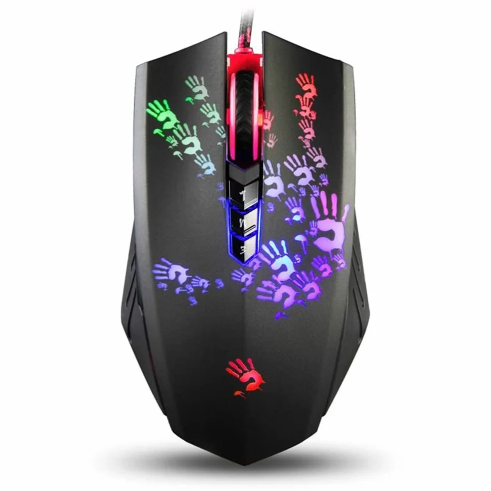 Bloody A60 - Ratón óptico con cable, para diestros, 8 botones, 4000 DPI, 6666 FPS