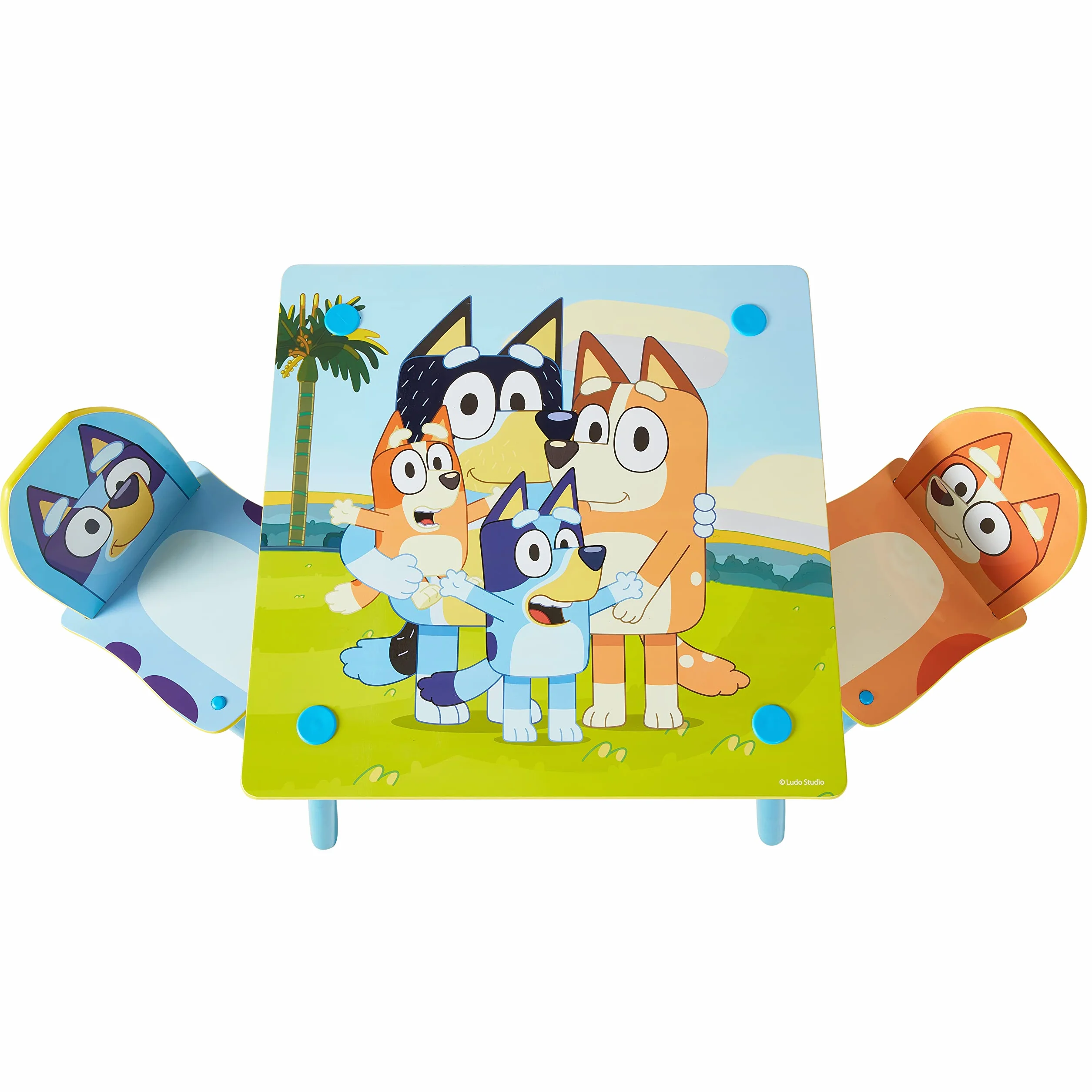 Bluey Juego de 2 sillas para niños, Mesa 43,5 x 63 x 63 cm