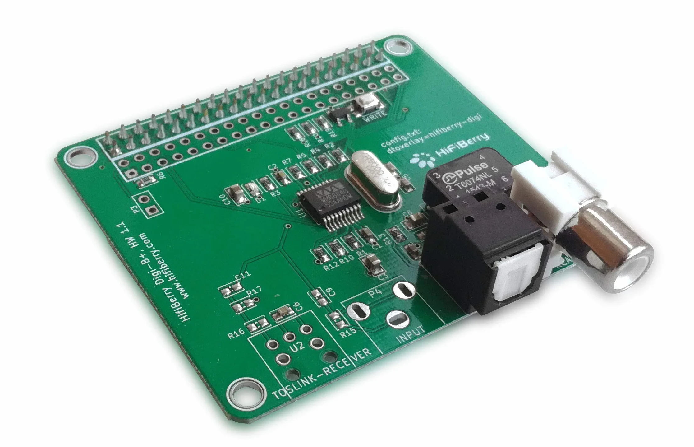 HiFiBerry Digi+ - Tarjeta de Sonido Digital para Raspberry Pi 2 Modelo B/B+/A+ con Toslink y Conector coaxial
