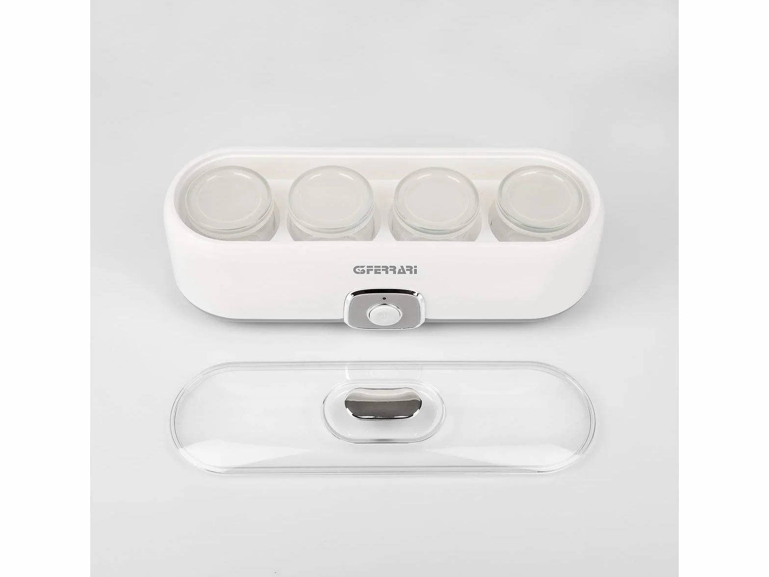 G3 Ferrari G10133 Fermento 4 Yogurtera, 4 tarros de cristal 180 ml, 20 W, Blanco