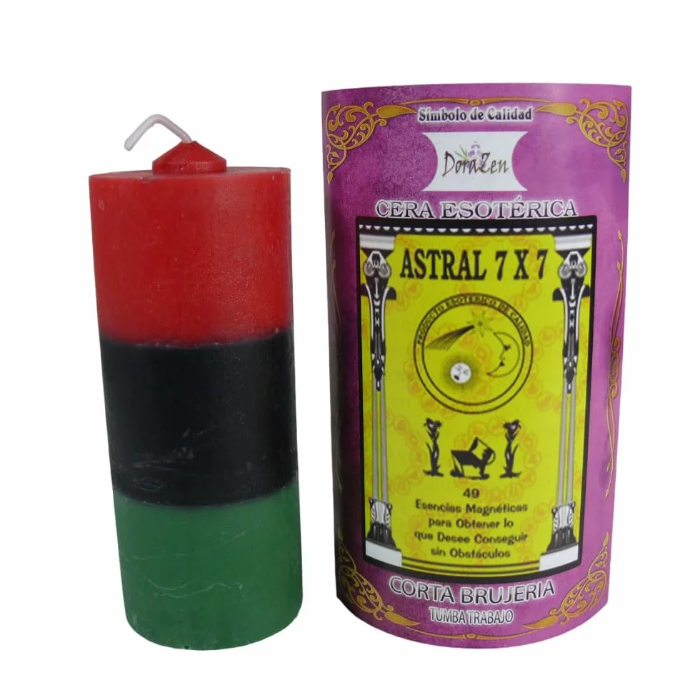 Velón Astral 7X7 Corta Brujería Tumba Trabajo Ritual protección liberación