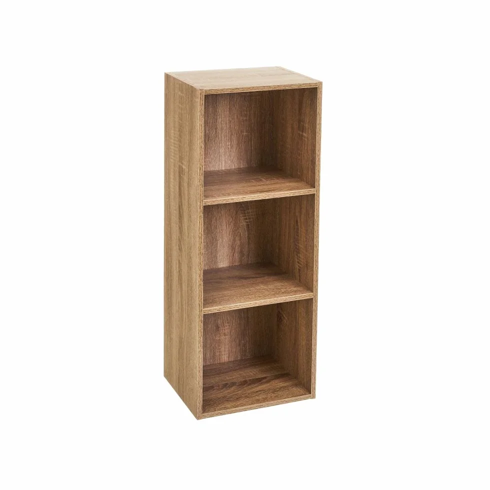 LOLAhome Estantería Cubo de Madera 3 Estantes 80 cm Natural
