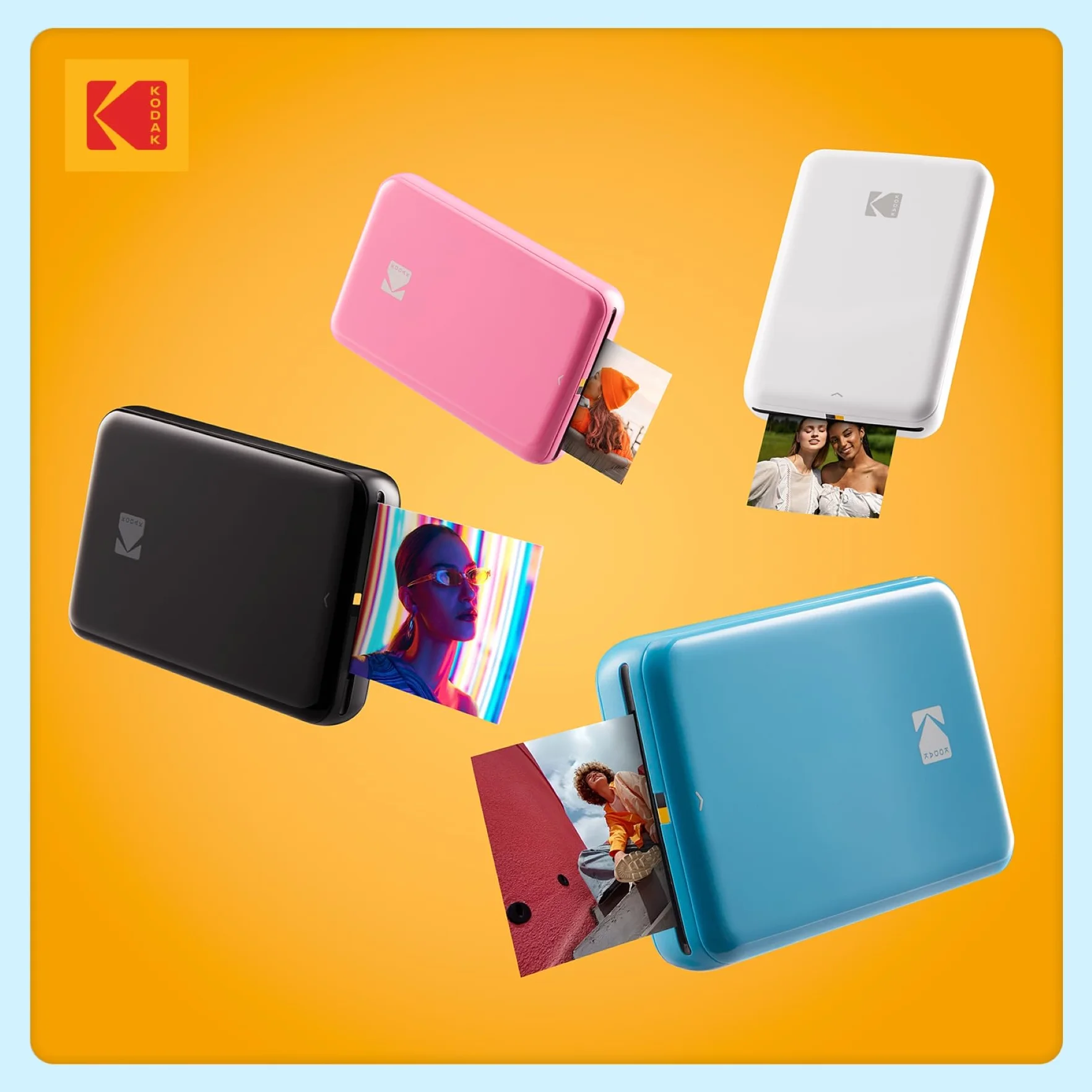 KODAK Step Impresora de fotos instantánea para smartphone - Mini portátil inalámbrica en color - Fotos adhesivas Zink 2x3” - Bluetooth compatible con iOS y Android - App de edición divertida - Azul