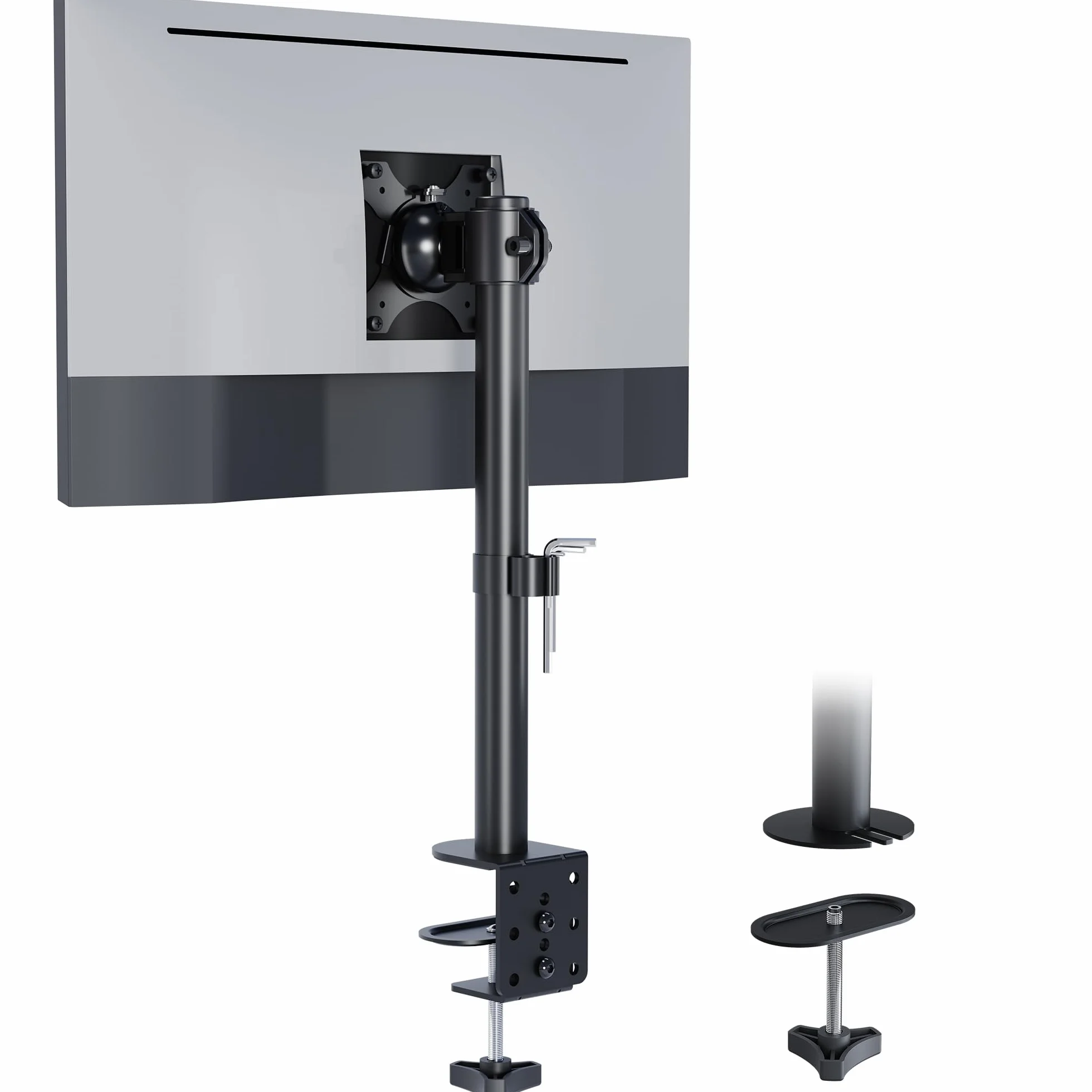 BONTEC Soporte Monitor Único 13-34 Pulgadas, Ajuste de Movimiento Completo, Compatibilidad VESA 75x75/100x100mm, Capacidad de 10kg, Ergonomía Mejorada, Opciones de Instalación Dual