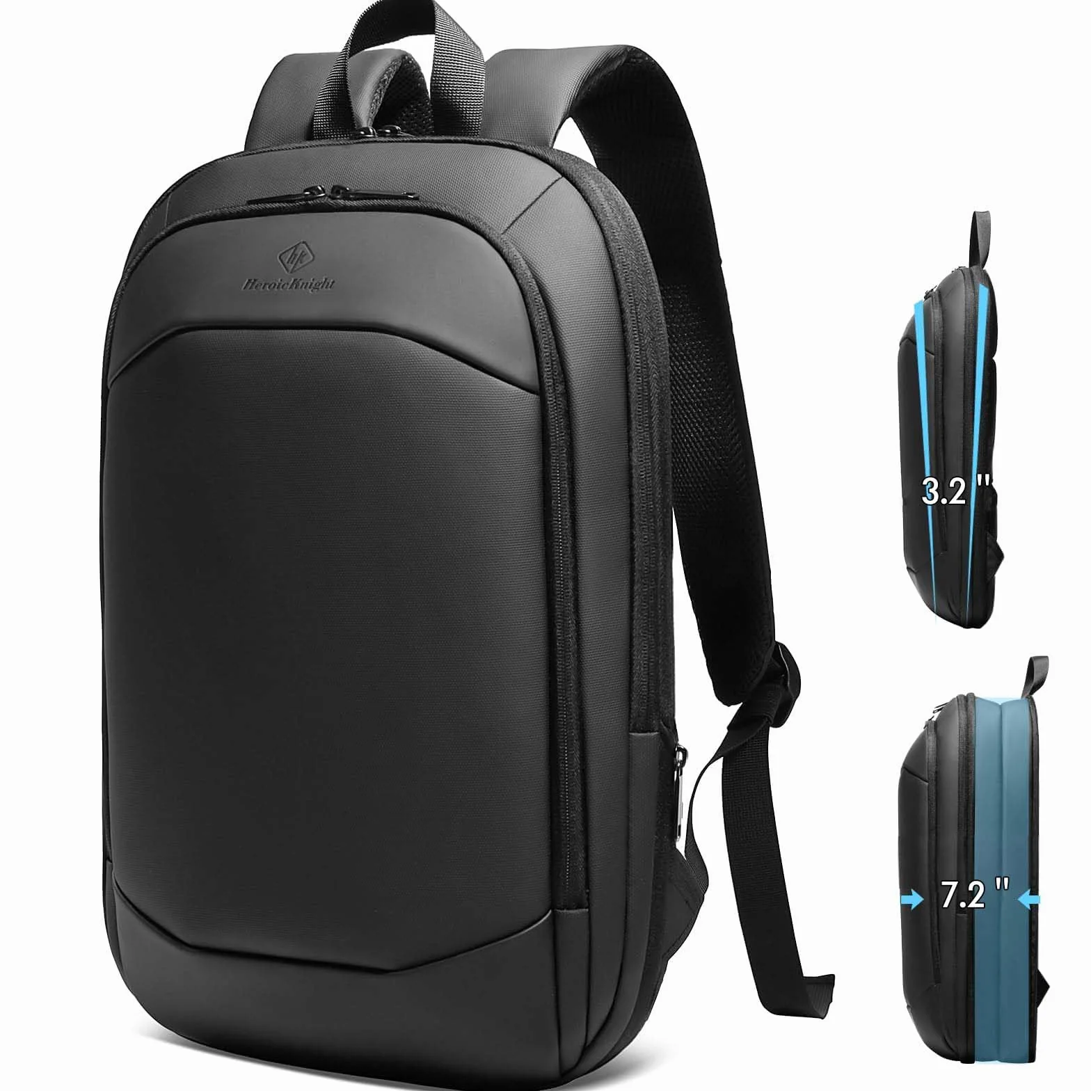 Mochila Ordenador Portatil 15.6'' Expandible Impermeable Casual Compacta Ligera Delgada Elegante para Trabajo Universidad Casual Cremalleras YKK