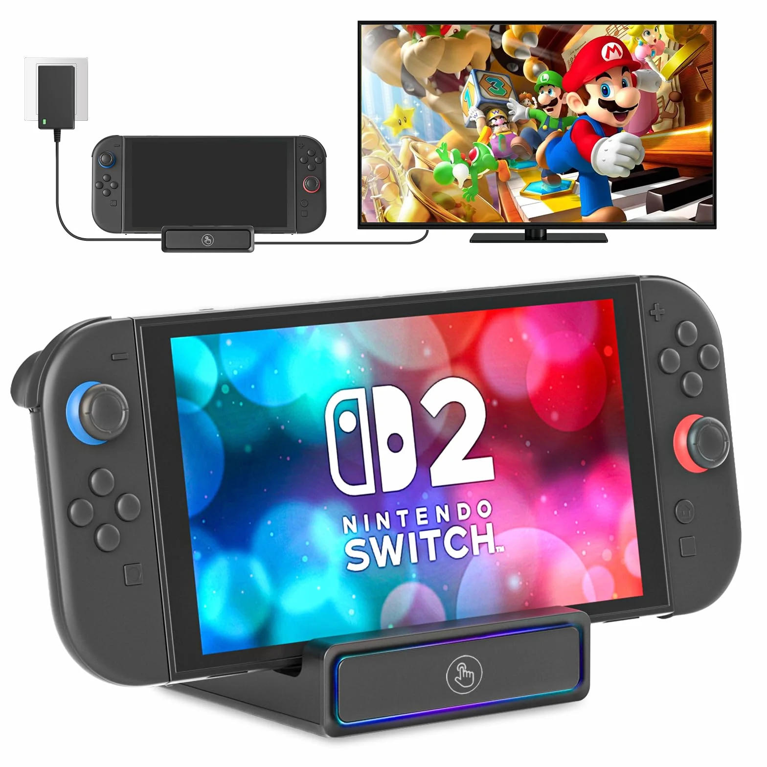 Switch2 - Base para Nintendo Switch 2 y 1, adaptador de TV 4 en 1 con 4K a 60Hz, puerto USB 3.0, carga tipo C de 100 W, estación de acoplamiento portátil de viaje, para Samsung Dex, MacBook