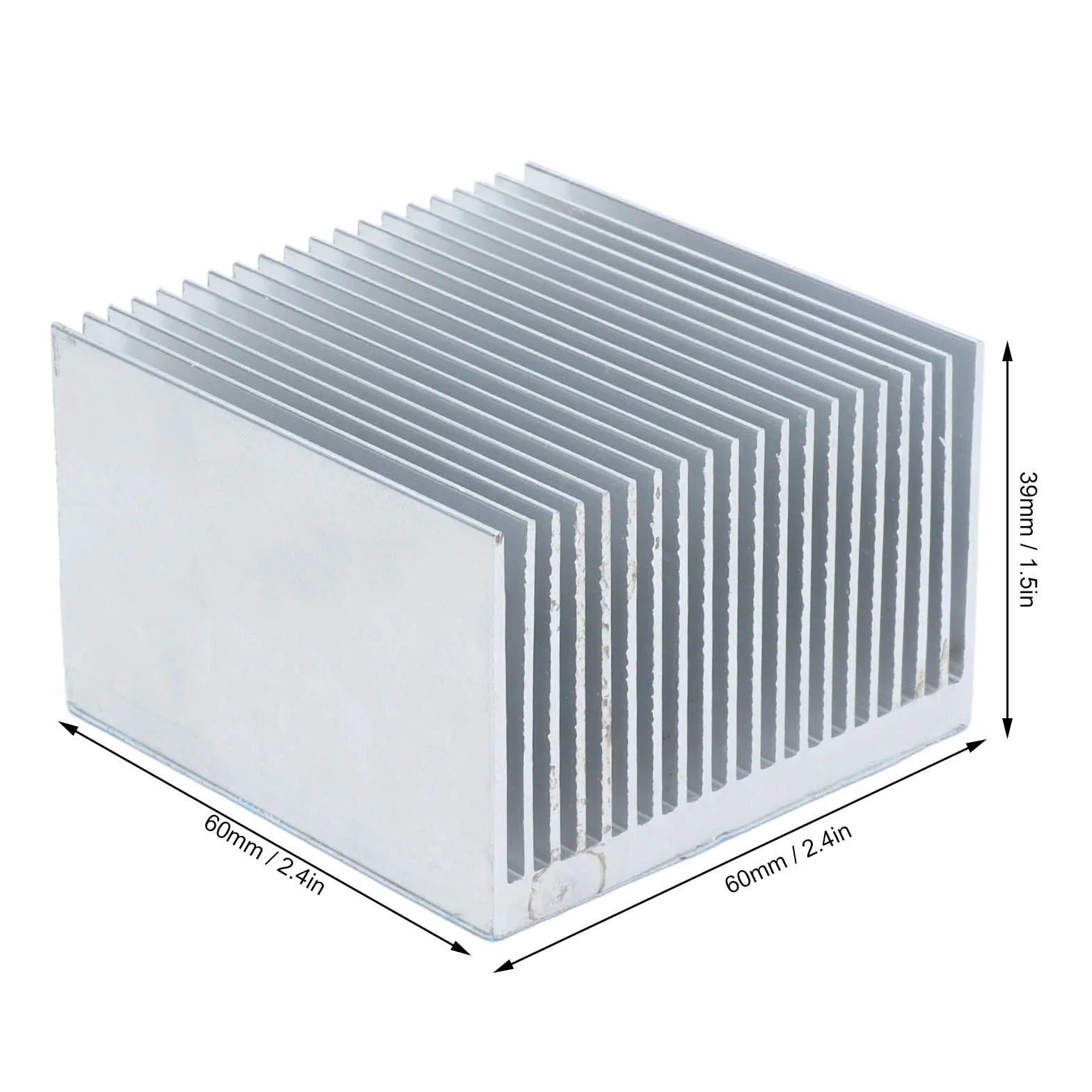 Tyenaza 4 Piezas de Aletas de Refrigeración de Aluminio, Disipadores de Calor las Aletas Transistor, Chip de Disipador de Calor, para Computadora, Dispositivos de Luz LED, 60x60x39 mm(Con Adhesivo)