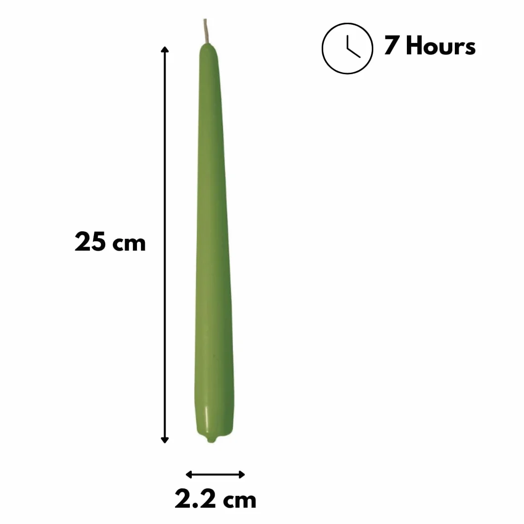 Cereria di Giorgio Risthò velas cónicas de cera verde oliva 2,2 x 25 cm 10 unidades