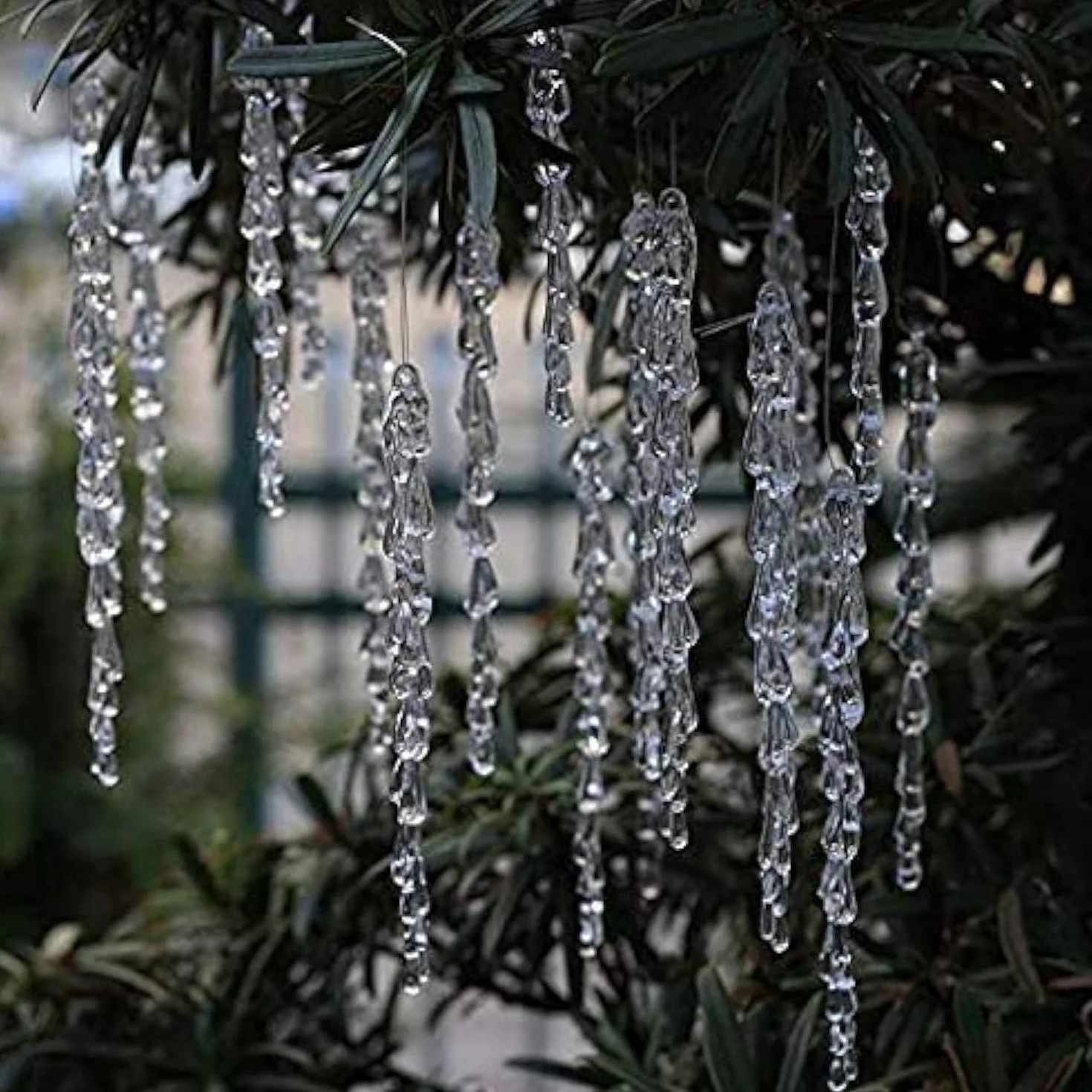ToBeIT Decoración navideña acrílica Transparente 25 Piezas Adornos de carámbanos