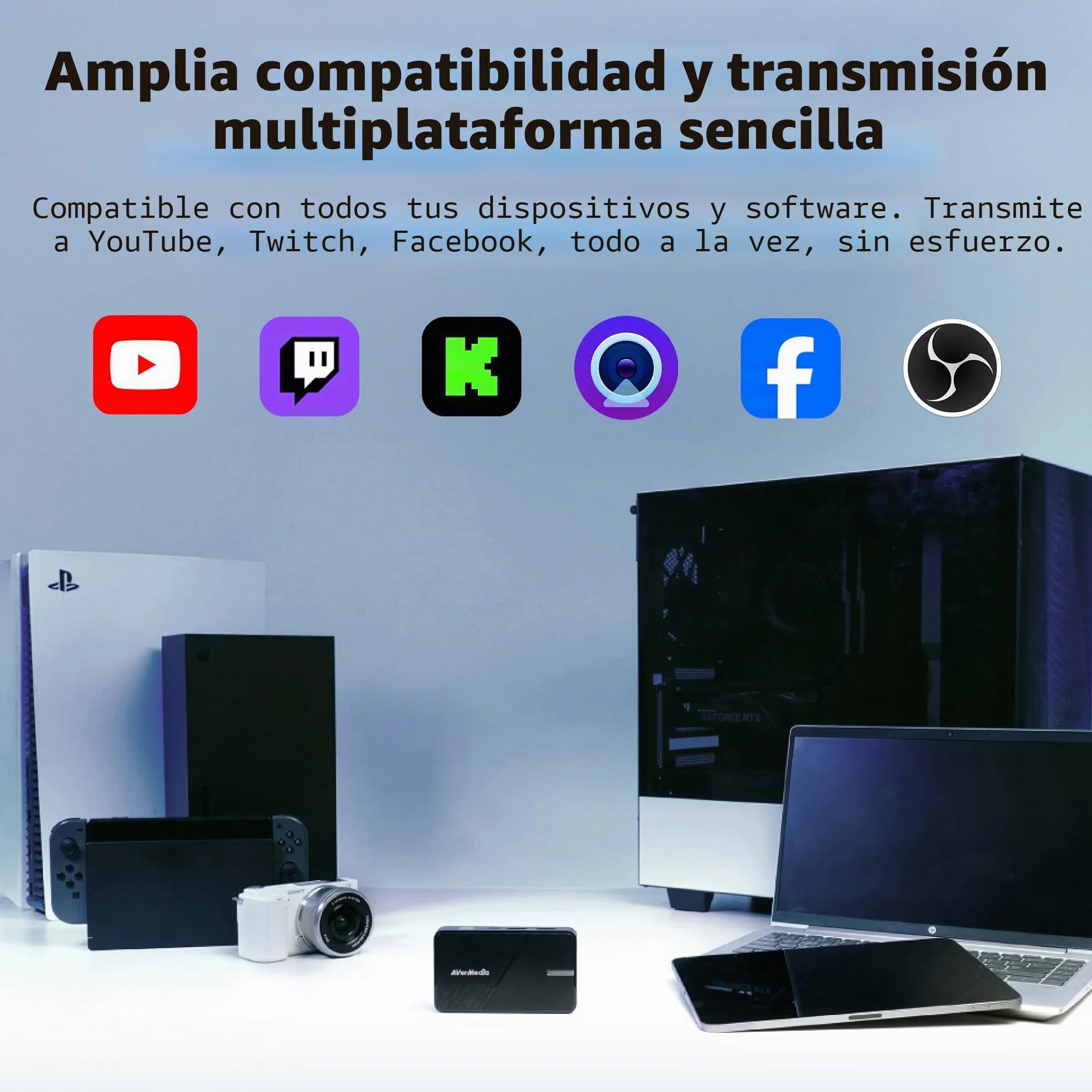AVerMedia Tarjeta de Captura para Streaming, Paso Directo 4K60 HDR, Grabación de Vídeo 1080p60, Streaming de Juegos de Latencia Ultra Baja para Switch 2, Xbox, PS5, PC en Twitch, OBS, Win11, Mac