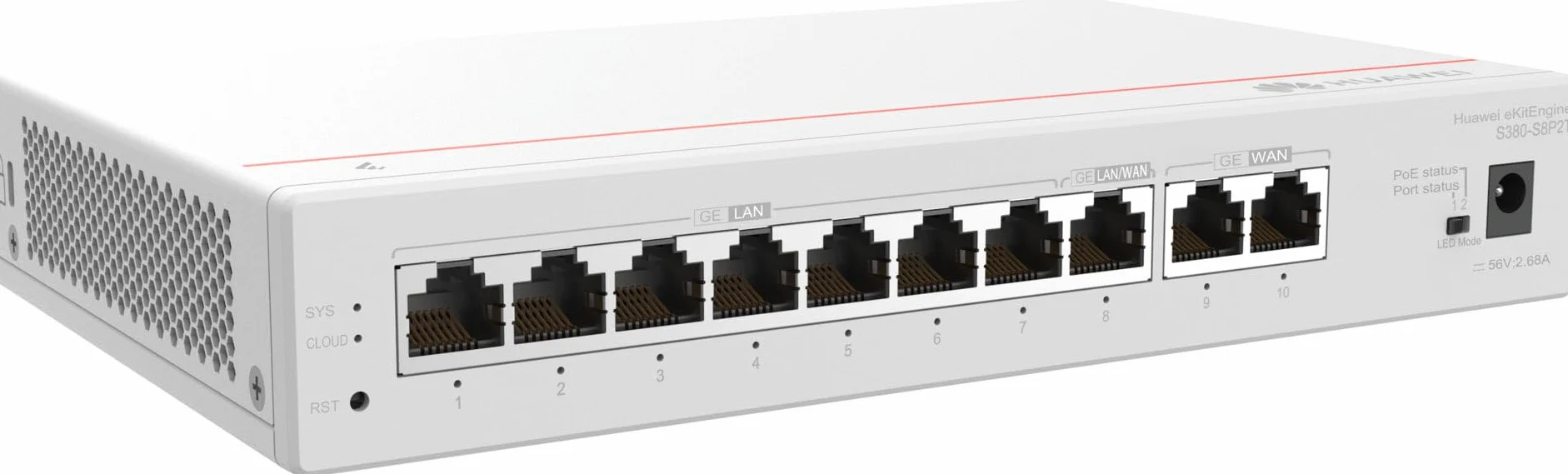 HUAWEI Switch - 8 Port S380-S8P2T 2 GE WAN, 8GE, LAN(