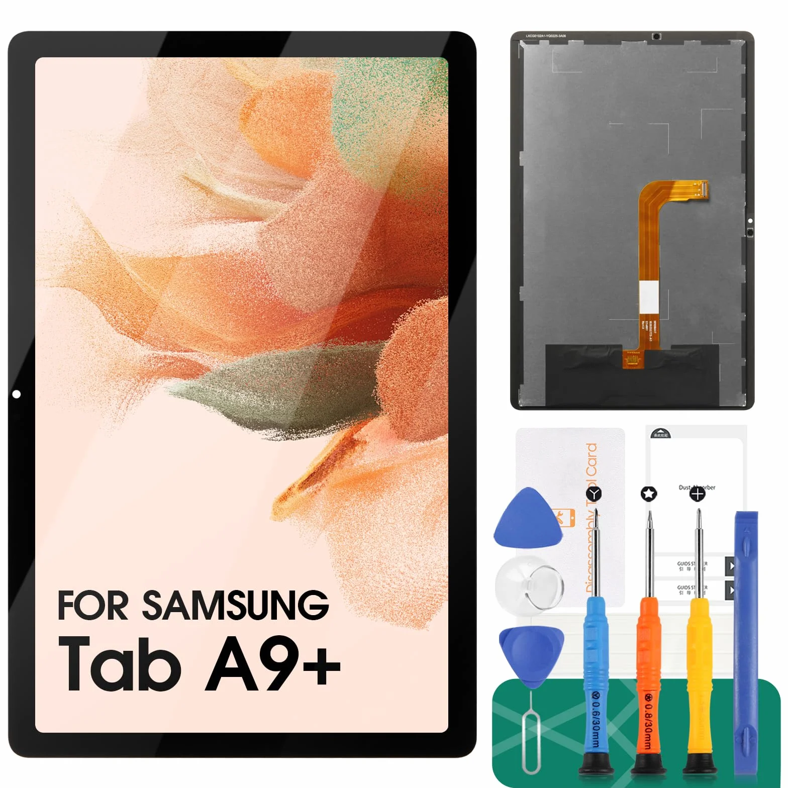 SRJTEK Samsung Galaxy Tab A9+ - Kit de reparación de pantalla táctil para Samsung Tab A9 Plus, pantalla LCD, digitalizador, SM-X210, SM-X215, SM-X216B, color negro