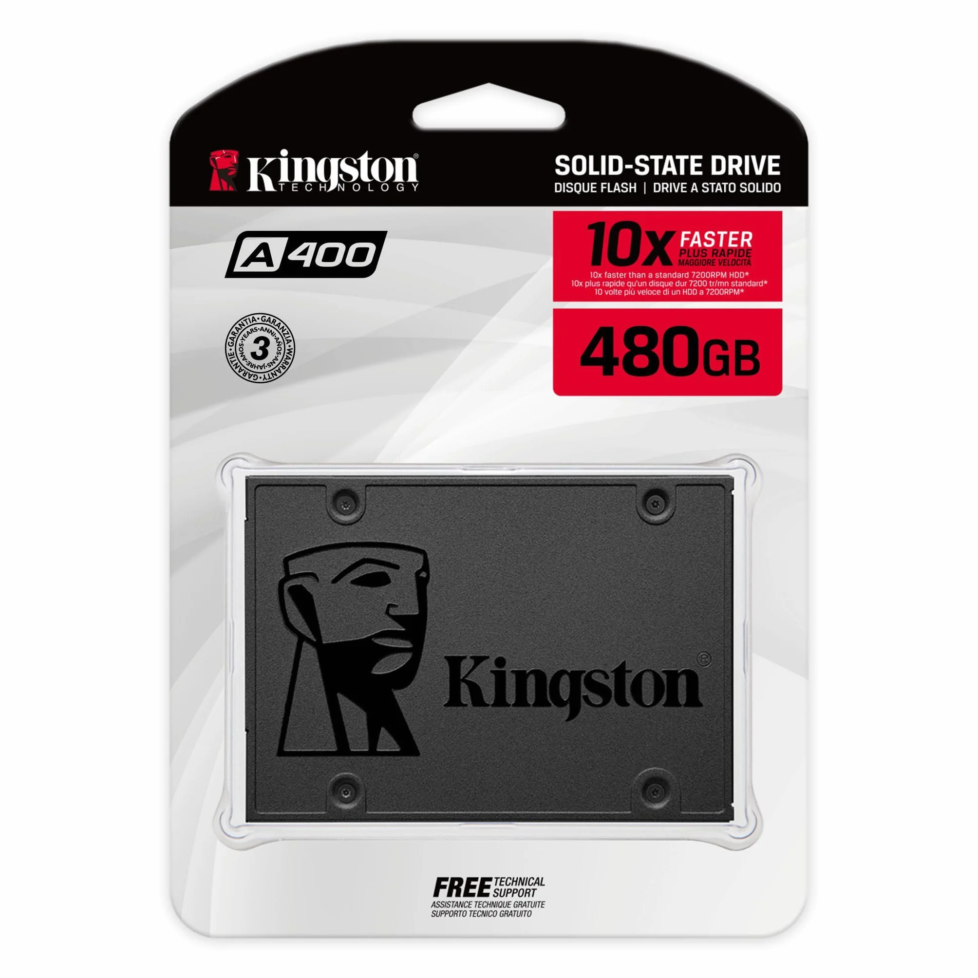 Kingston A400 SSD Disco duro sólido interno 2.5" SATA Rev 3.0, 480GB - SA400S37/480G