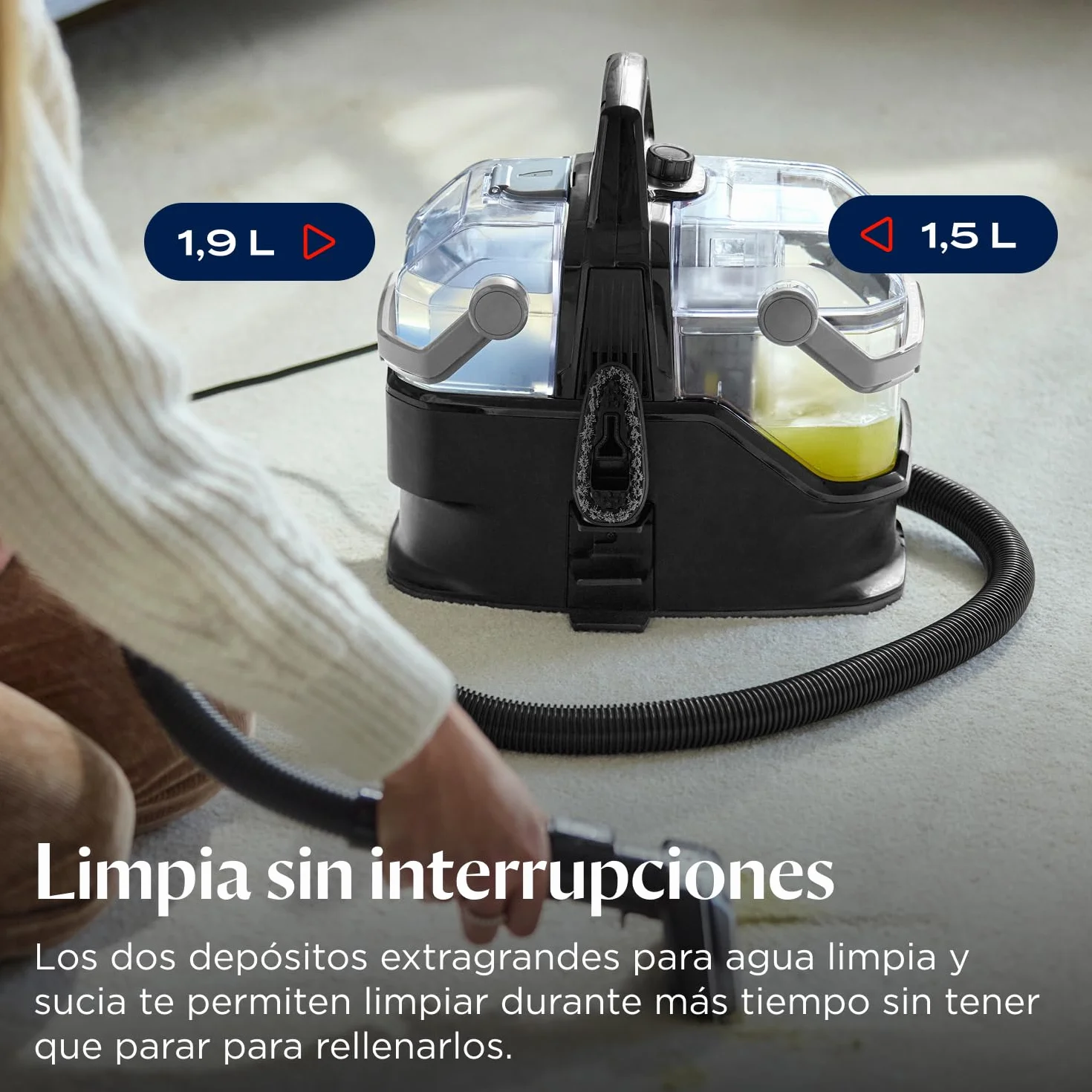 BISSELL SpotClean HydroSteam Aspiradora de Agua Tapicería 1000W 3689N
