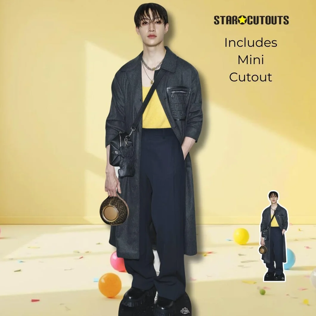 Star Cutouts Bang Chan Recorte de cartón tamaño Real 178 cm Regalo fanáticos K-Pop decoración Fiesta