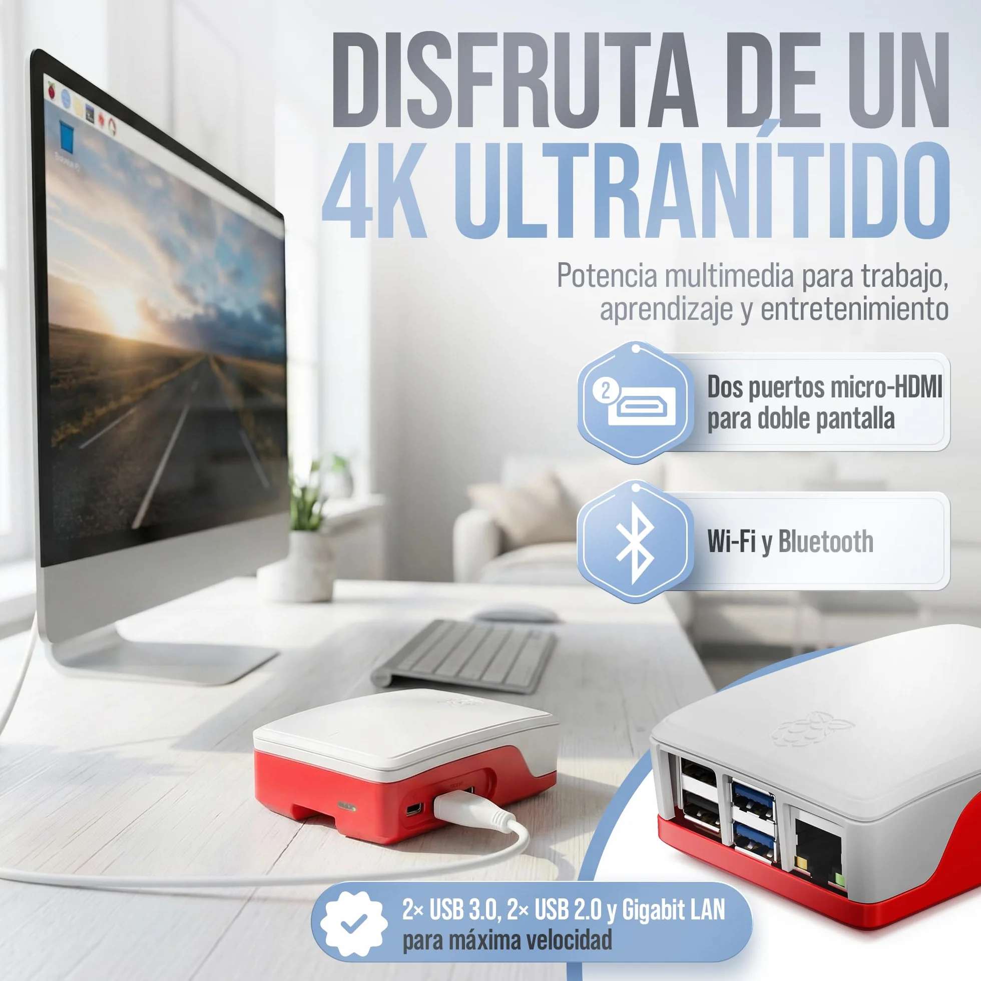 db-tronic Raspberry Pi 5 1 GB Starter Kit | Edición 64 GB | Alimentación 27 W | Carcasa con Ventilador | Micro HDMI 4K | Disipador | Ideal para Home Assistant y el Smart Home