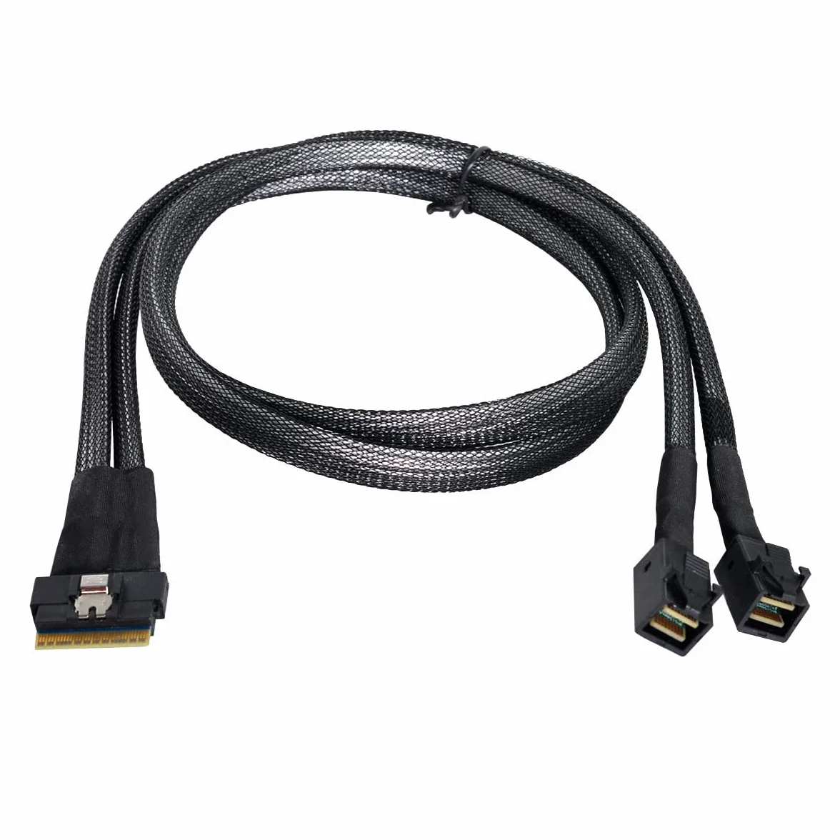 Cablecc PCI-E Ultraport Slimline SAS Slim 4.0 SFF-8654 8i 74pin a Dual SFF-8643 4i Mini SAS HD Cable PCI-Express
