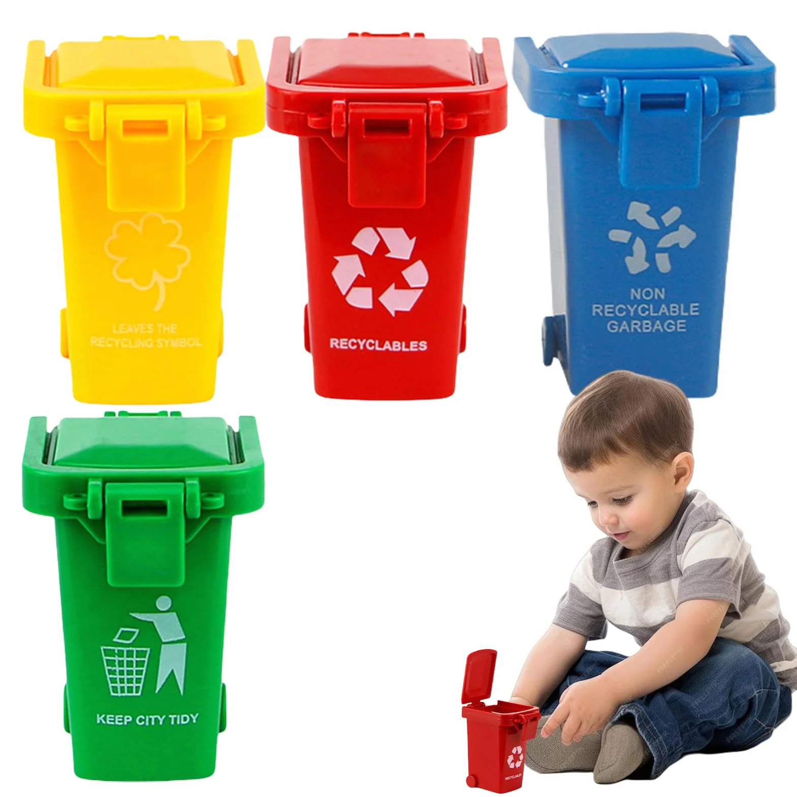 De Basura De - Cubo De Basura Infantil Con Tapa Y Ruedas,Cubo de Almacenamiento y Soporte Portátil,Fiesta Cumpleaños Infantil Mesa Niños