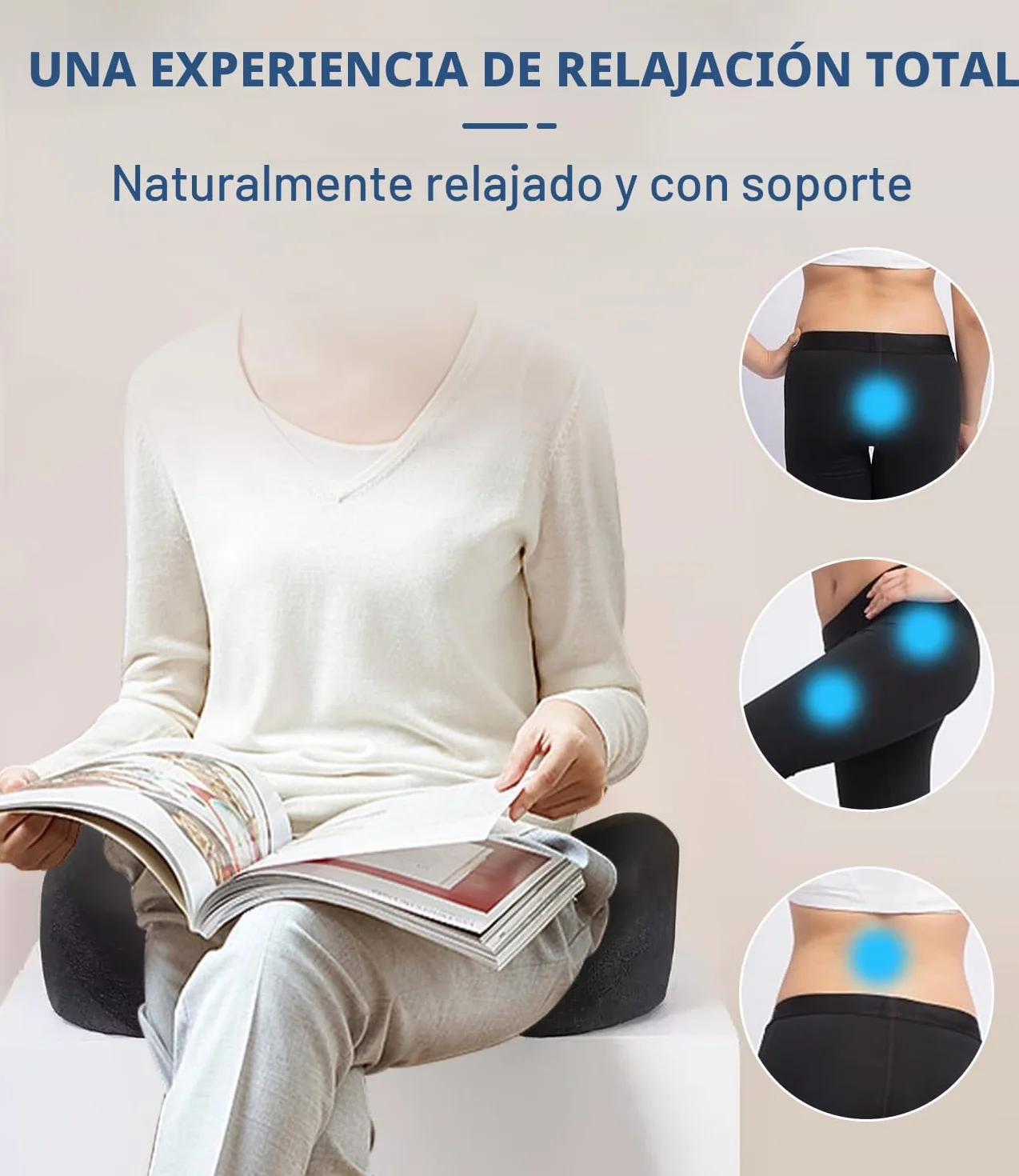 Cojín Coxis Ortopédico de Espuma Memoria para Silla de Oficina, Alivio del Dolor