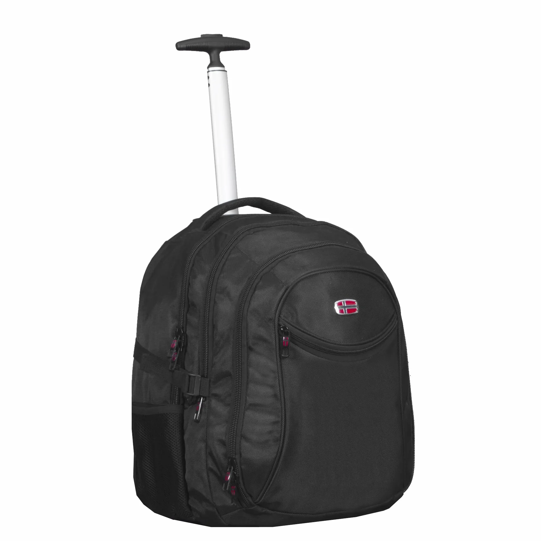 Adventure Bags - Mochila con ruedas 2 en 1, compartimento principal grande, compartimento para portátil, nailon impermeable, 2 ruedas de goma, Negro, 55 cm x 36 cm x 55 cm