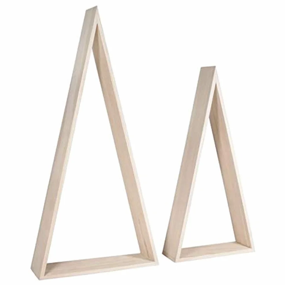 Rayher Pack de 2 estanterías Triangulares de Madera, 20x7,5x42 cm y 26x8x54 cm, 62787000