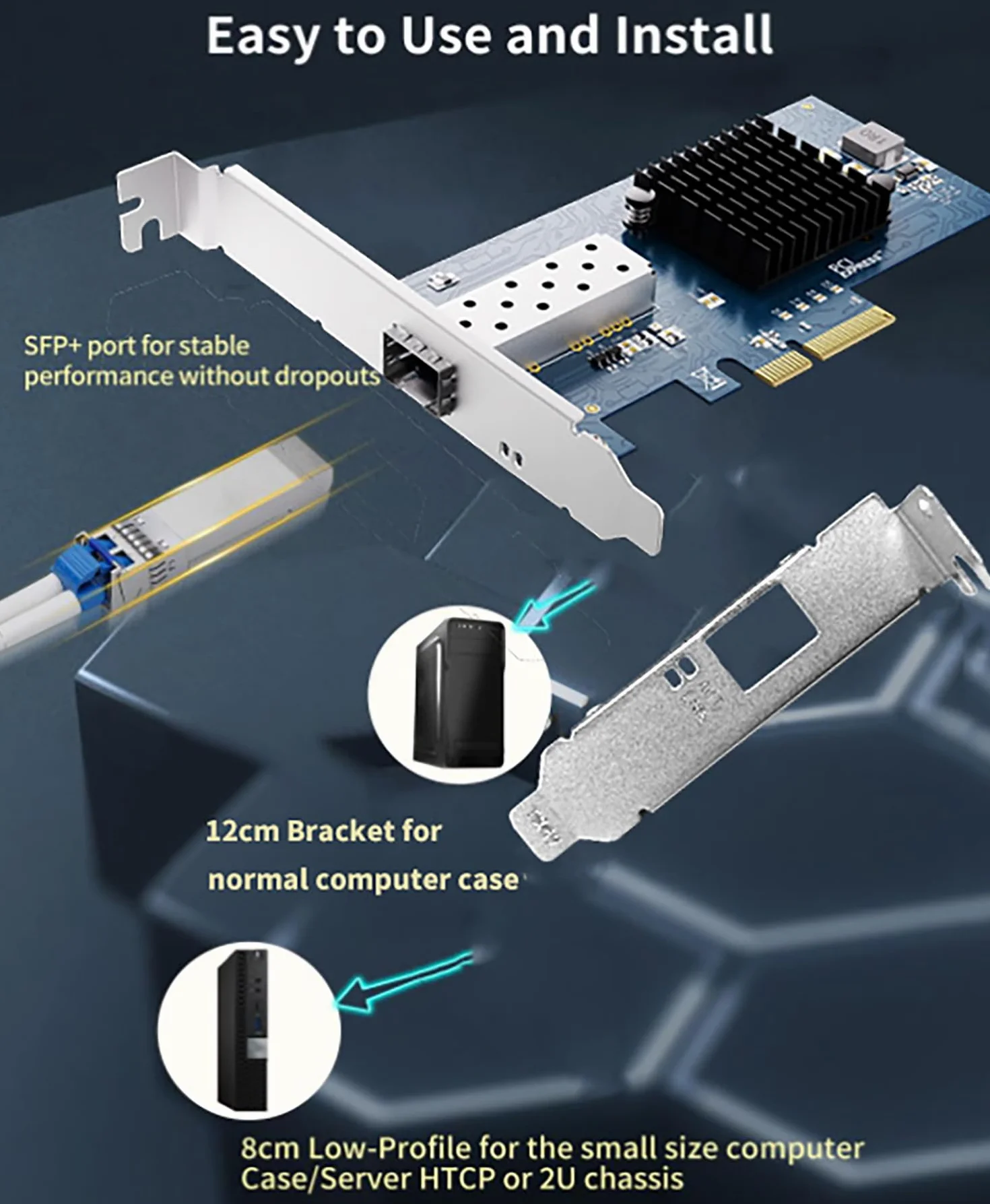 Tarjeta de red SFP+ PCI-e abierta de 10 GB, con controlador Intel 82599 (X520-DA1), adaptador Ethernet de 10 Gbps, tarjeta NIC de 10 GB 10 G, compatible con Windows/Windows Server/VMware