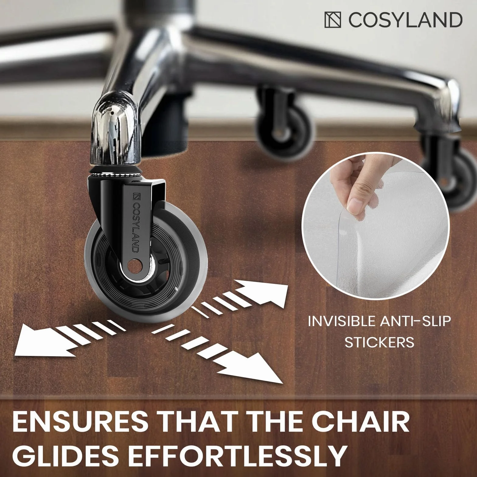 COSYLAND Protector de Suelo para Silla con Ruedas 90 x 120 cm, Esterilla Transparente PVC