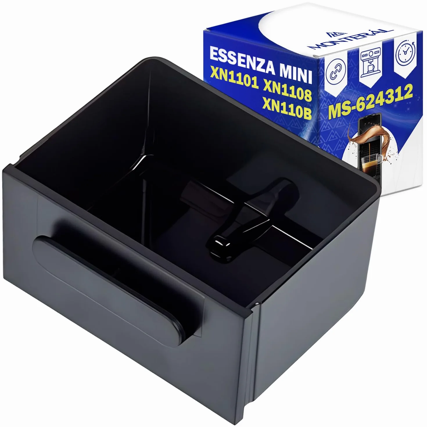 Bandeja Goteo para Cafetera Capsulas con Código Original MS-624312 para Krups para Nespresso Essenza Mini - Garantía de 10 Años - MONTERAL