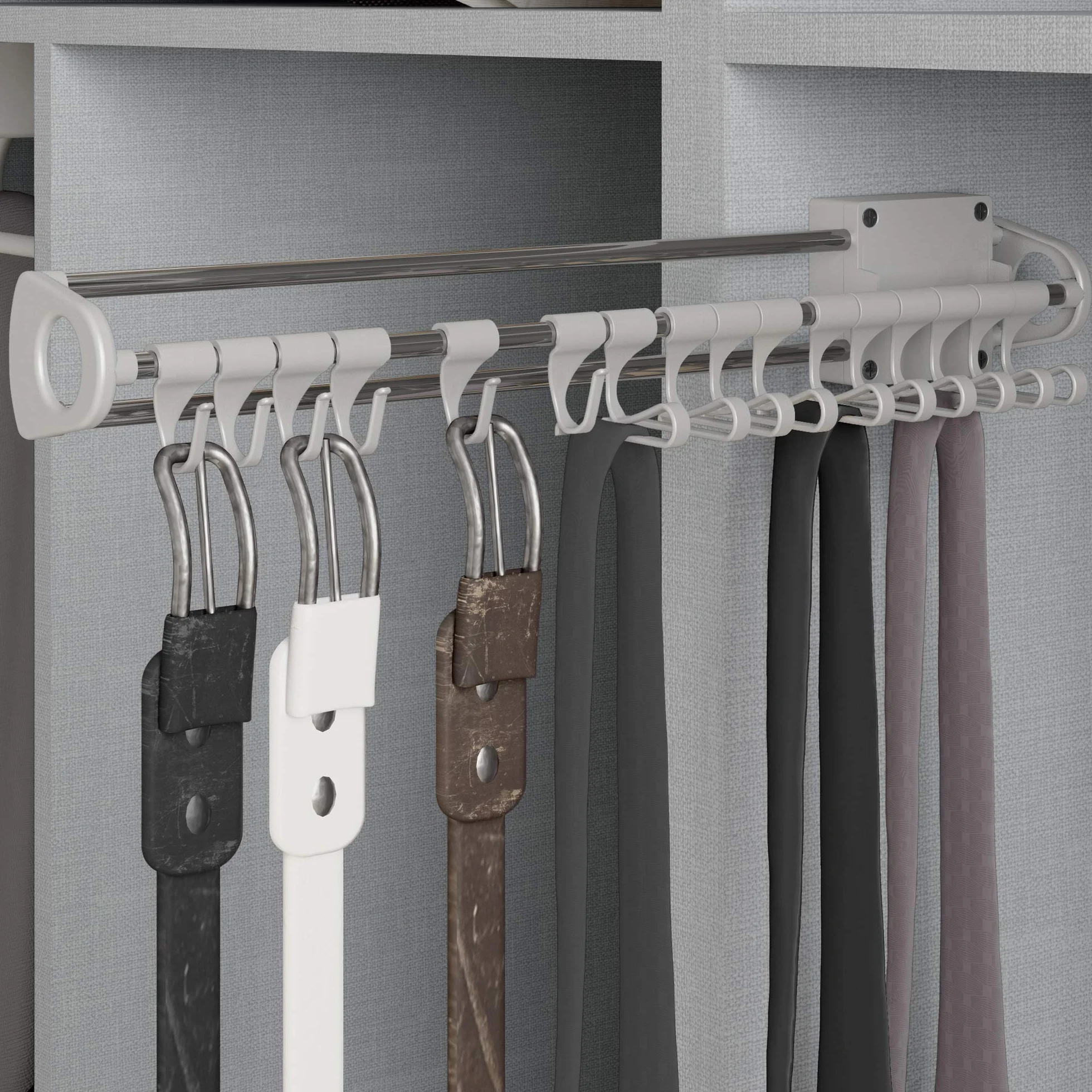Emuca Perchero Colgador Lateral Extraible de Armario, Gris Antracita