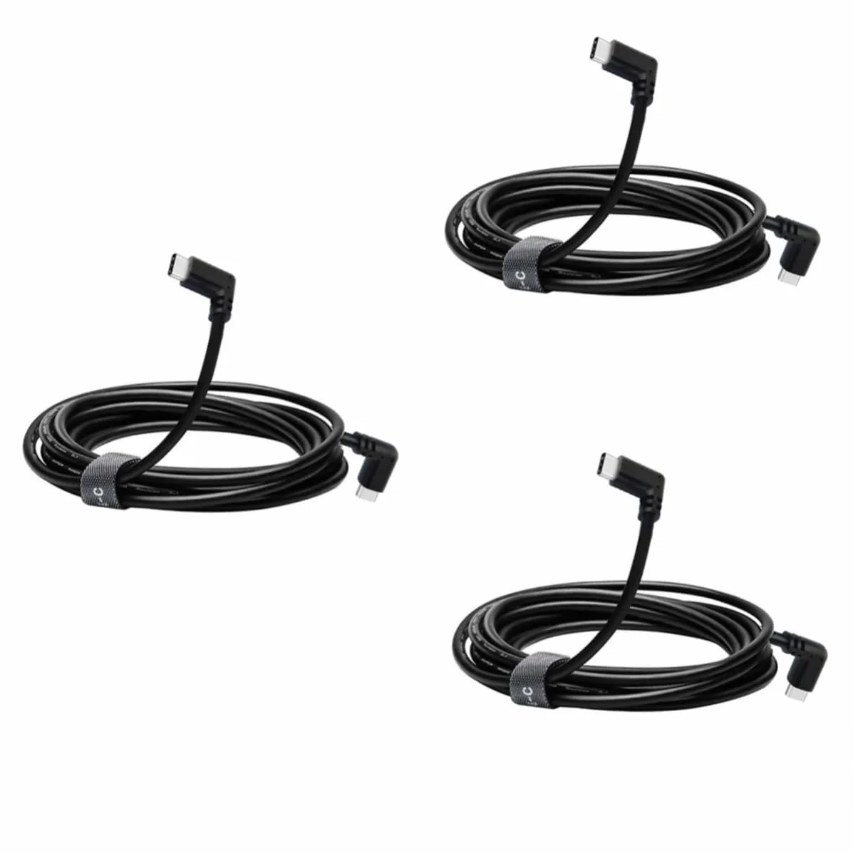 HEMOTON 3piezas Cable De Carga Vr De Doble Tipo c Para Conexión De Metros Diseño De Codo De Grados Transmisión De Datos Duradero y Confiable