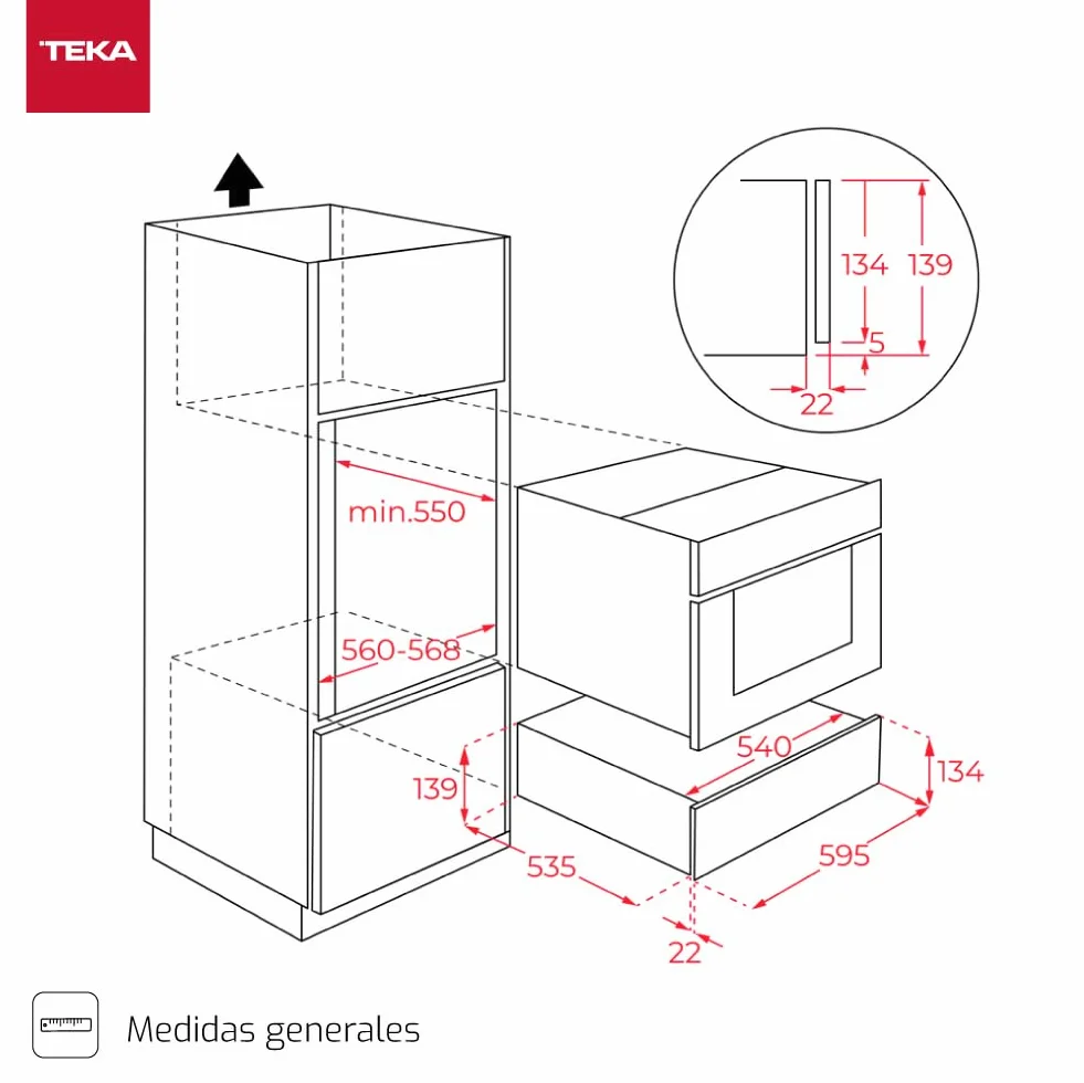 TEKA CP 150 GS Calientaplatos con Termostato Regulable, Apertura Push-Pull, 6 Servicios