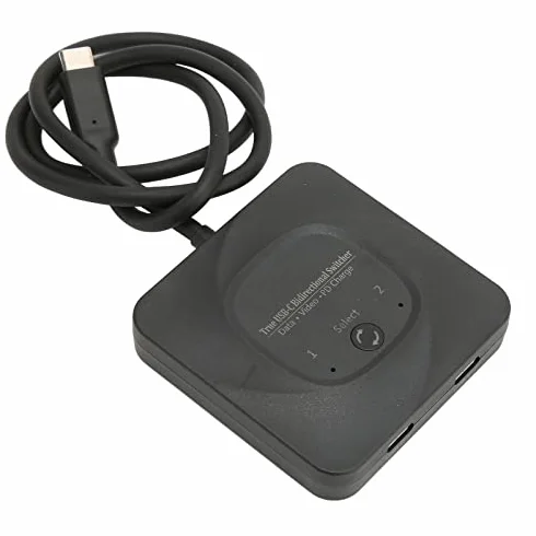 Conmutador USB C, Conmutador USB C Bidireccional de Salida 2 en 1 para 2 Computadoras, Pantalla HD de 8K 60 Hz, Transferencia de Datos de 10 Gbps, Carga PD de 100 W, Divisor de
