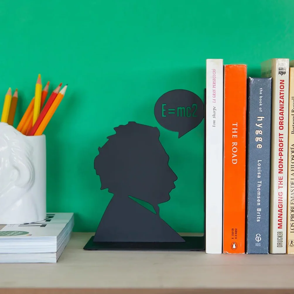 Balvi Sujetalibros Einstein Color Negro Decorativo Figura Albert Einstein