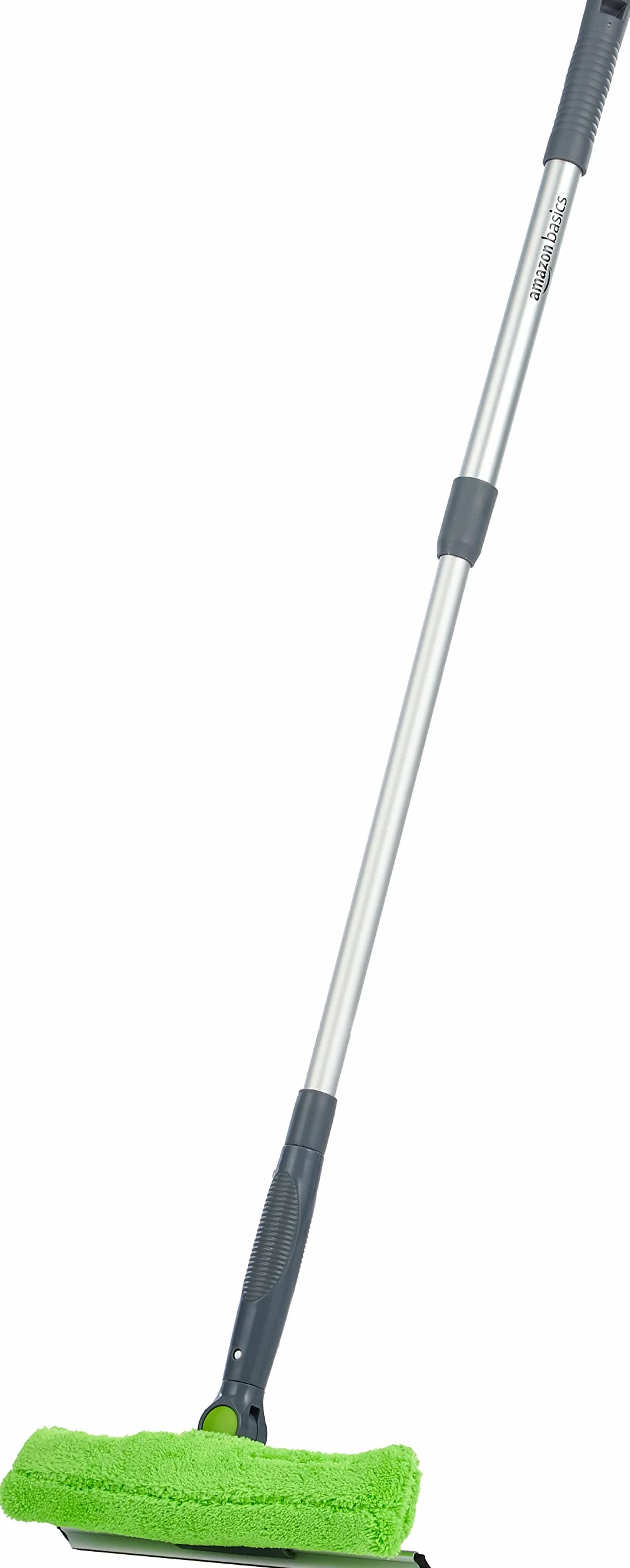 Amazon Basics Limpiacristales Extensible Cabezal Giratorio 180° Mango Telescópico 66-96,5 cm