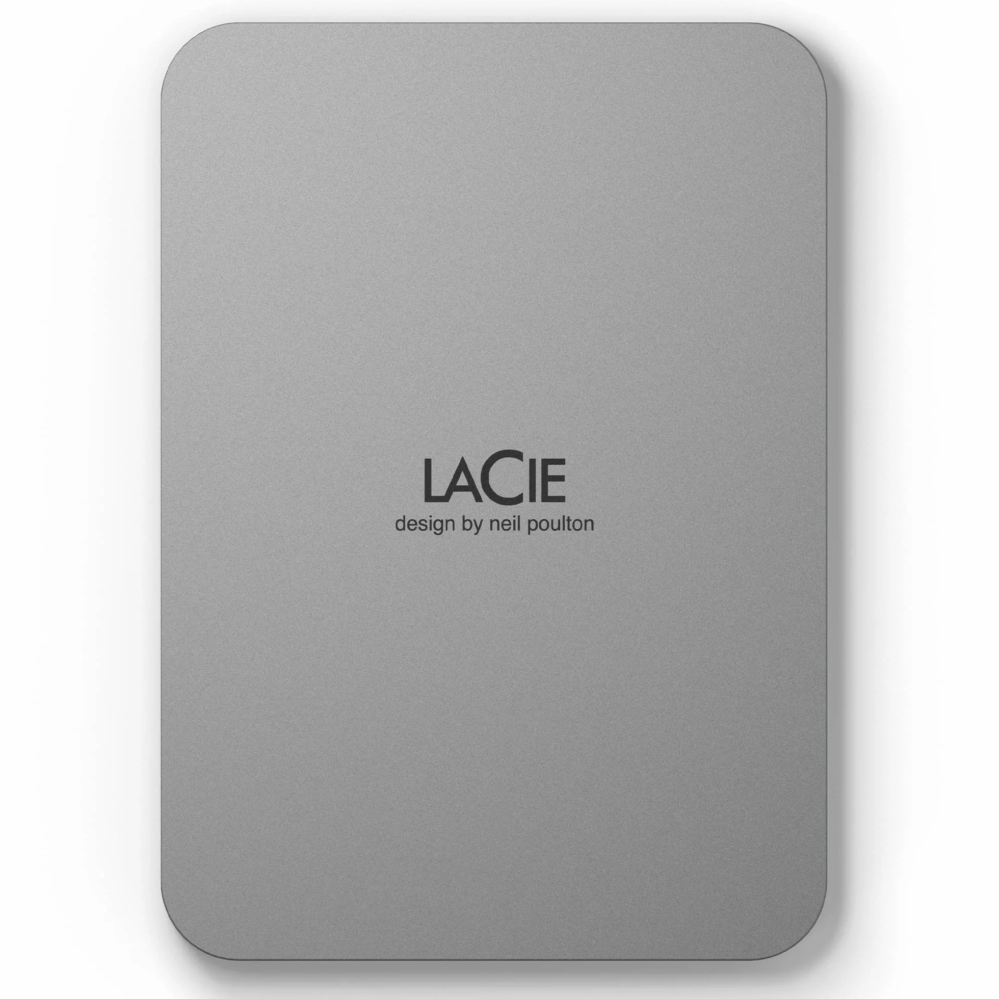 LaCie Mobile Drive V2 1TB — diseño fino, USB‑C Disco duro externo portátil 2,5", Moon Silver, para Mac y Windows — incluye Rescue Data Recovery