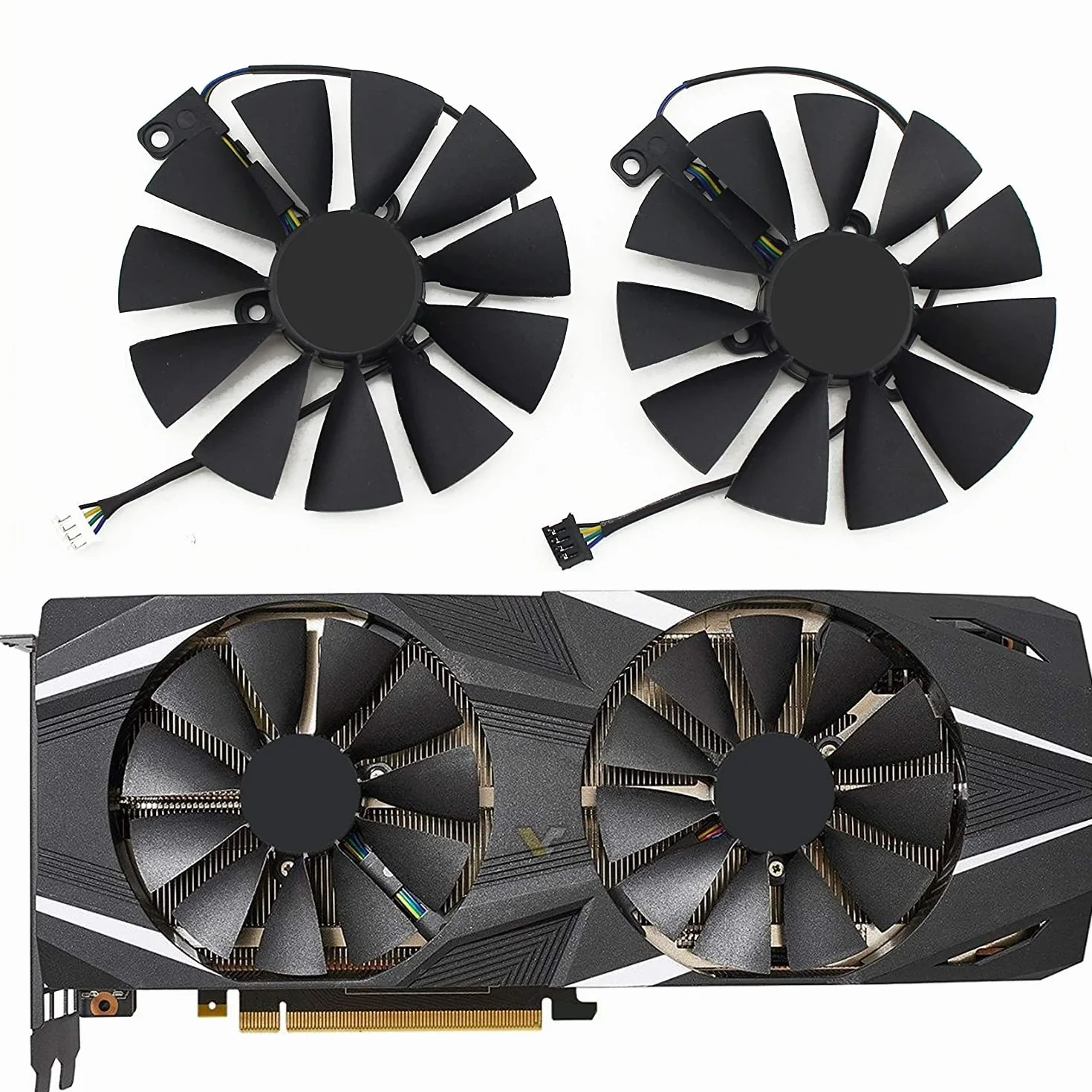 Ventilador de tarjeta GPU FDC10U12S9-C T129215SH 4Pin RTX 2060 2070 2080 para ventilador de tarjeta ASUS GeForce RTX2080Ti (1 par)
