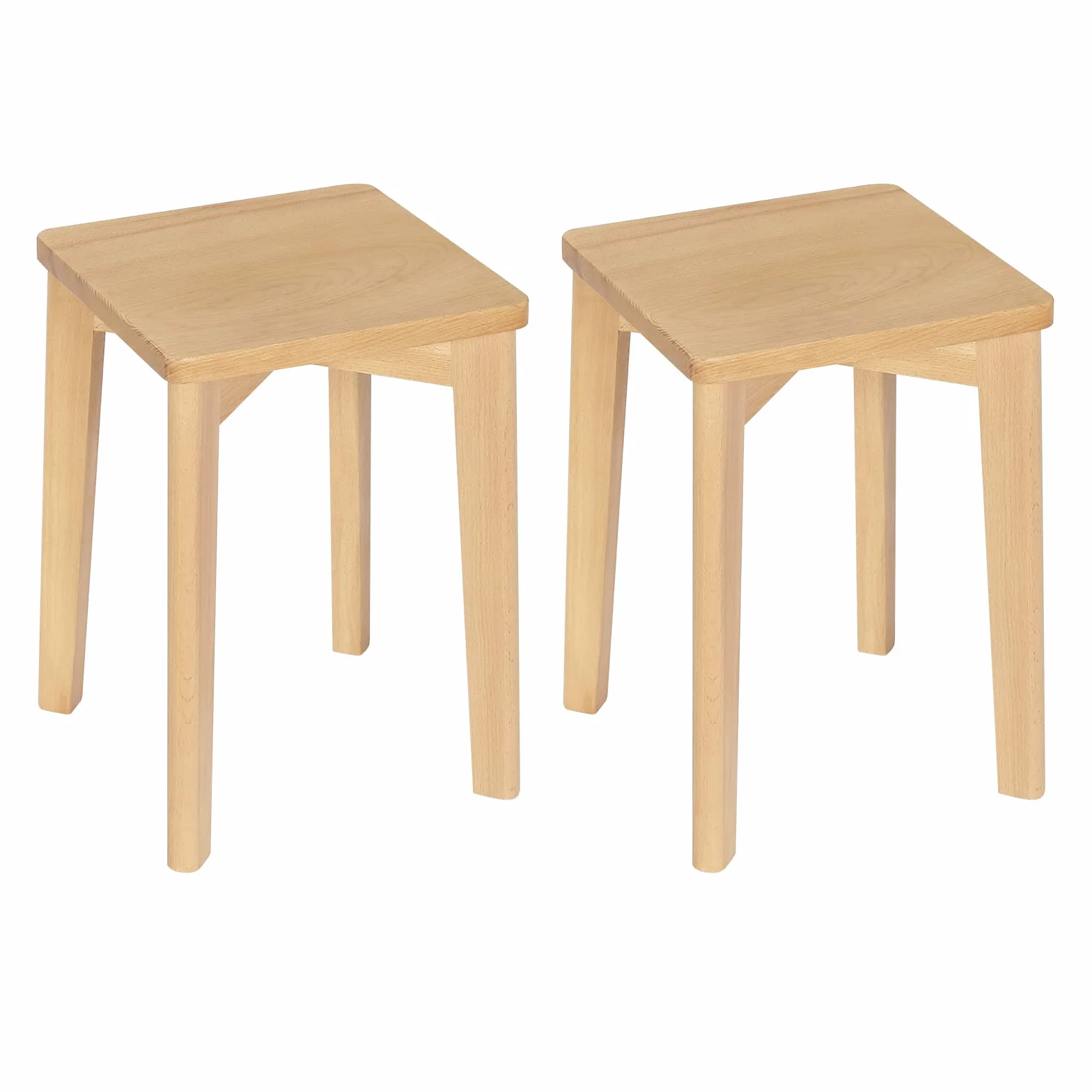 WOLTU Taburete de Madera Maciza Silla Tocador Cuadrado Resistente 31x31x44,5 cm