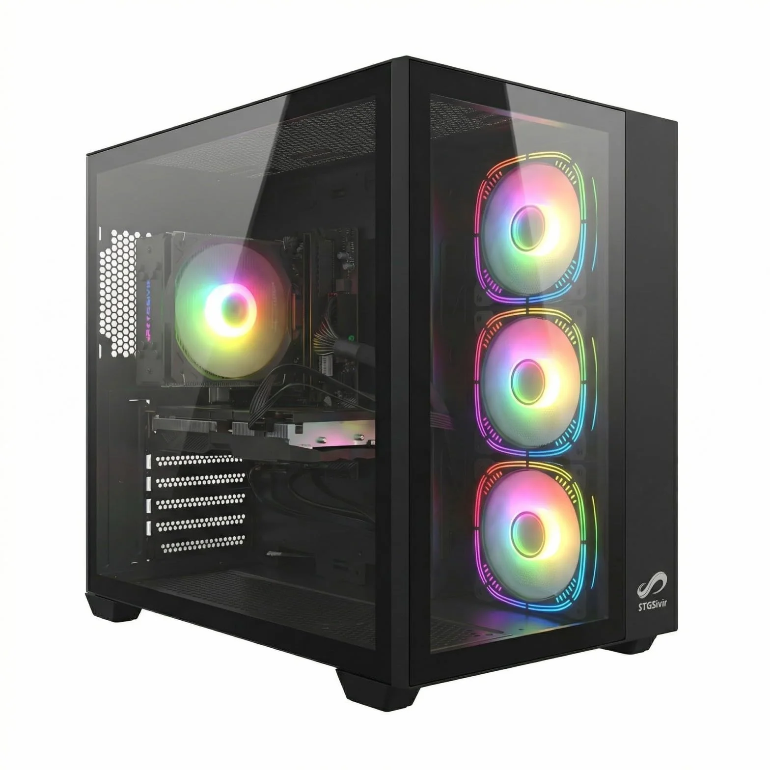 STGsivir PC Gaming, Ordenador de Sobremesa Gaming, GeForce RTX 2060 Super 8GB GDDR6,Core i7 hasta 3.9Ghz,16GB DDR,1TB SSD,WiFi 6,BT5.0,RGB Ventiladores x3,Windows 11 Pro