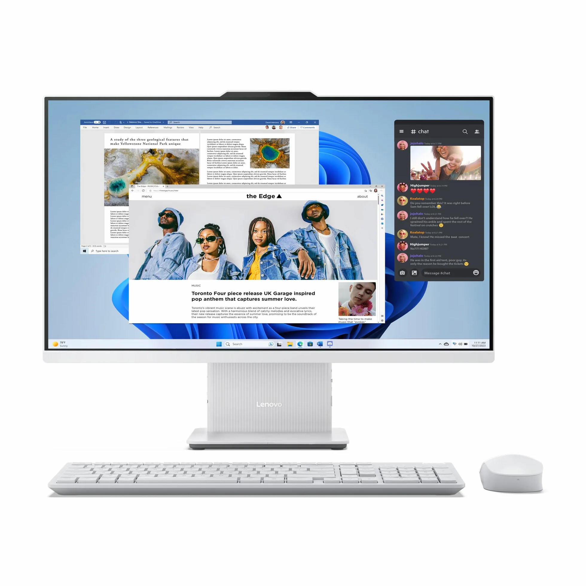 Lenovo IdeaCentre AIO i Gen 9 - Ordenador de Sobremesa 27" FHD (Intel Core i5-13420H, 16 GB RAM, 1 TB SSD, Intel UHD Graphics, Wi-Fi 6, Win11 Home) Incluye Teclado QWERTY Español y Ratón - Gris Nube