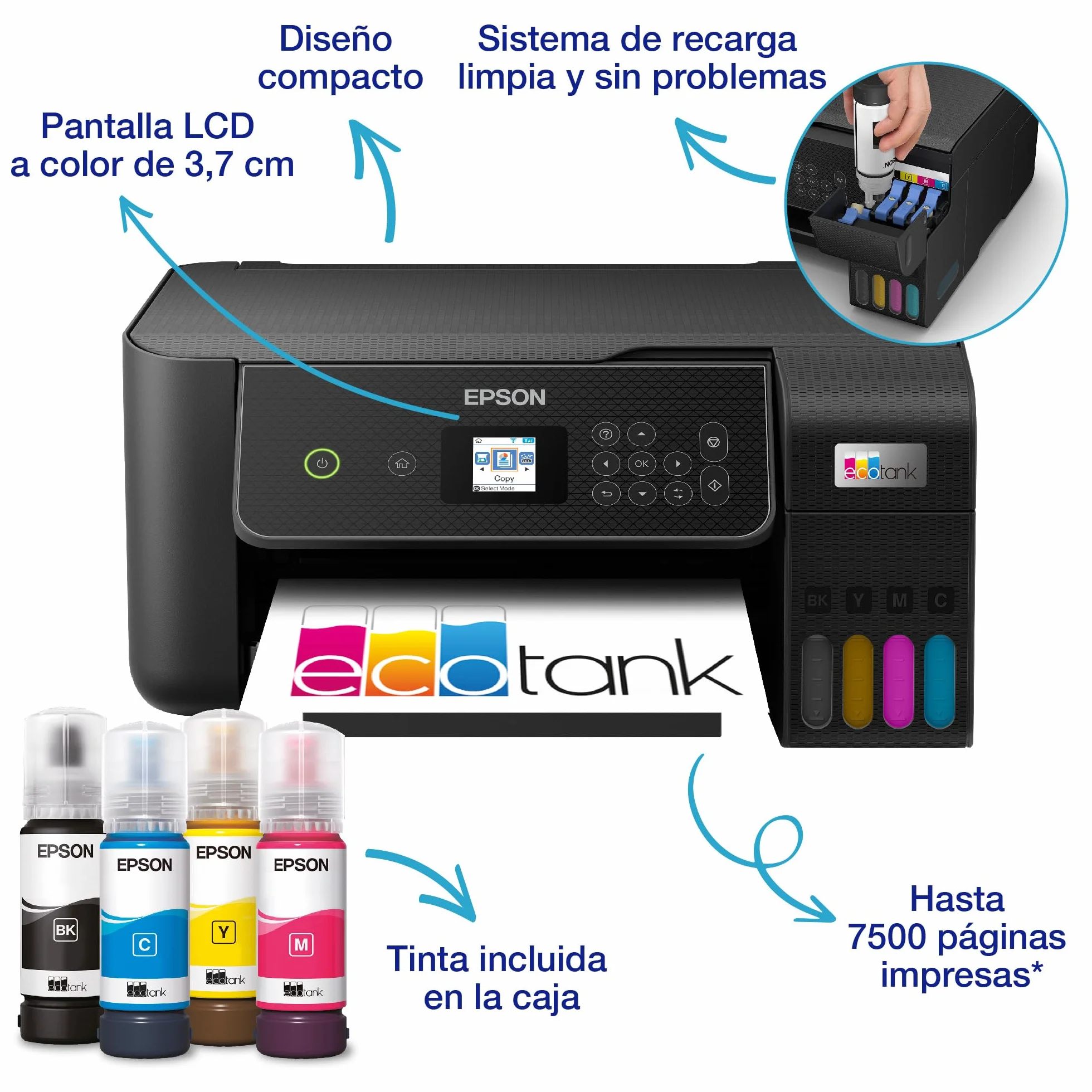Epson EcoTank ET-2870 Impresora multifunción A4 Wi-Fi