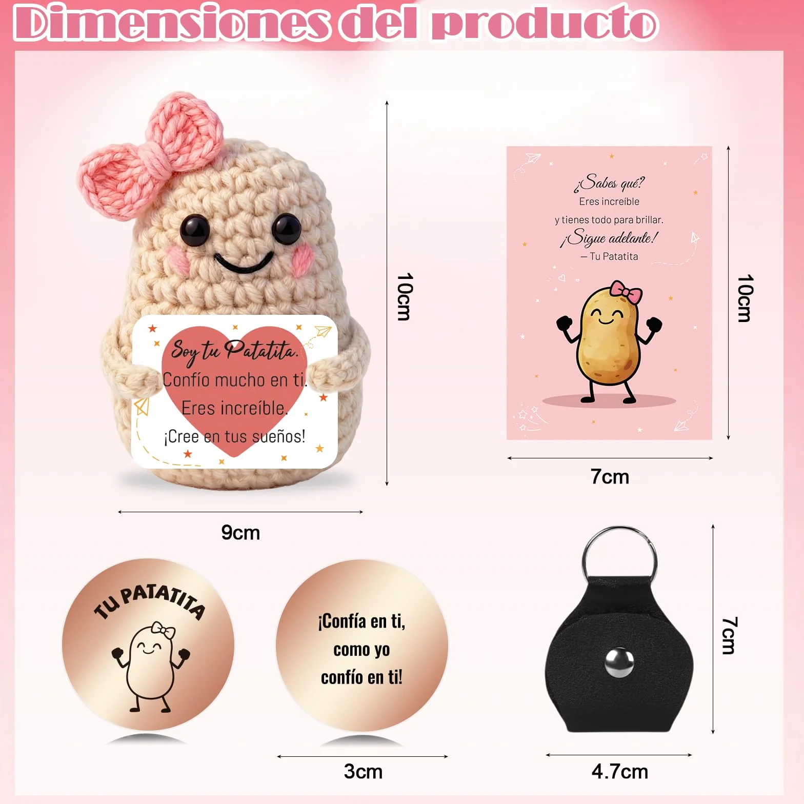 Patata Feliz de Ganchillo de Apoyo Emocional Regalo Dia de la Madre para Mamá Abuela Amigos