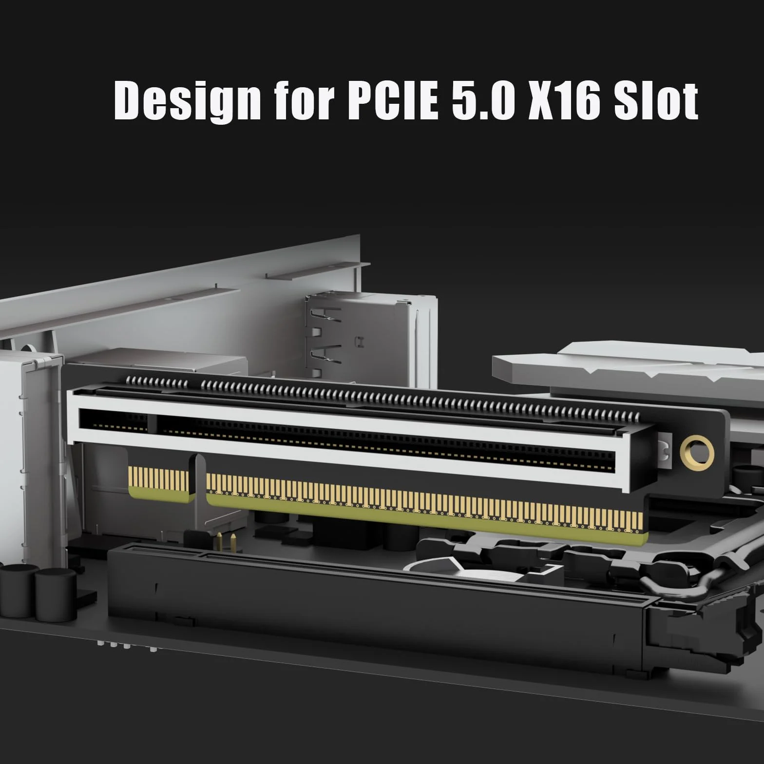 GLOTRENDS PA17 PCIe 5.0 X16 Tarjeta adaptadora elevadora, ángulo Izquierdo y Perfil bajo para instalación en servidores 1U/2U.