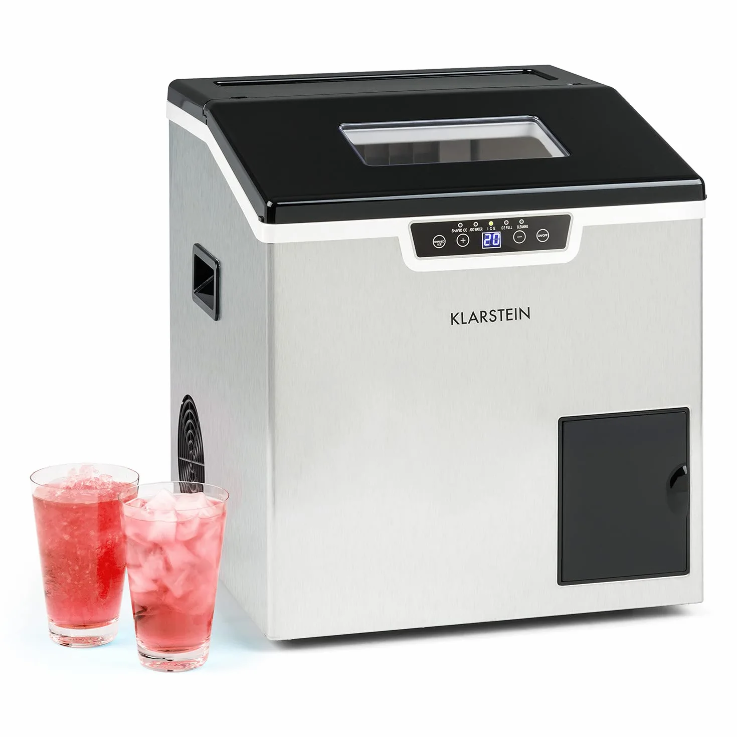 Klarstein Icefestival Cube máquina de hielo 400 W 12-20 kg/24h 1,9 kg 1,8 l 3 tamaños gris metalizado