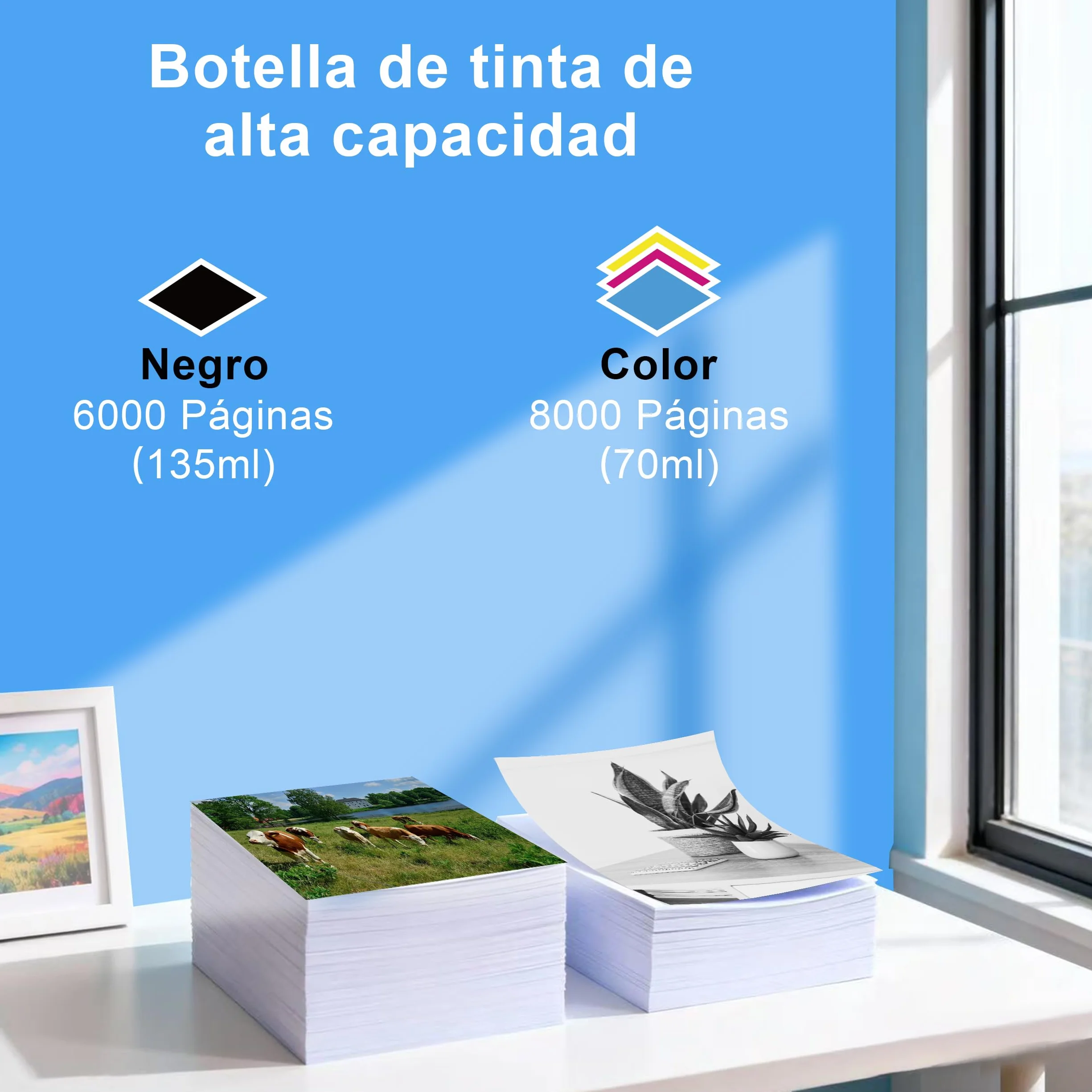 Tinta de impresora 31 32XL Tinta para HP 31xl 32xl Botellas de recarga de tinta para HP Smart Tank5105 5106 5107 7005 7006 7605 7305 7306 455 515 519 530 600 615 617 651 720 725 750 755(5Pack)