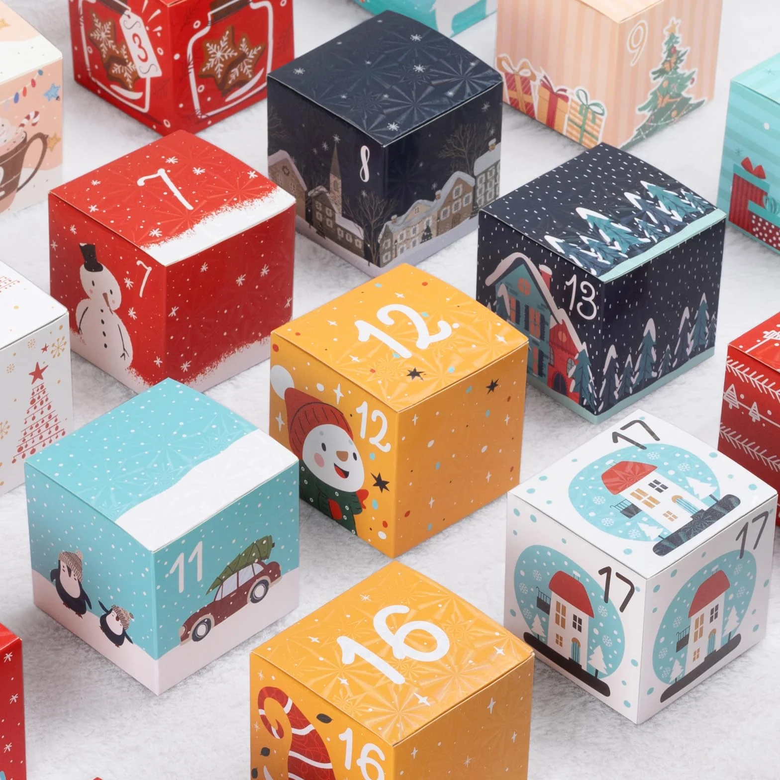 Calendario de Adviento DIY Vacío con Números 24 Cajas Personalizable Navidad 2025