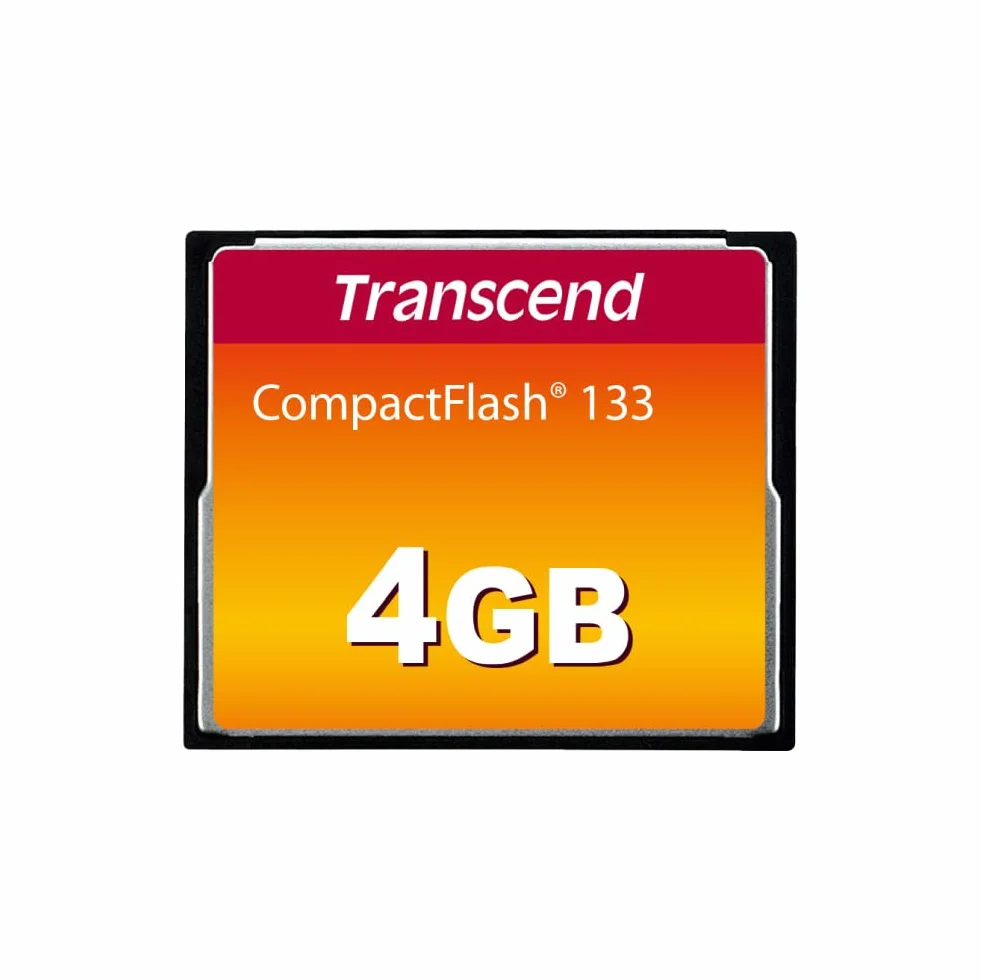Transcend Tarjeta de Memoria CompactFlash 133 4GB (CF Card) hasta 50/20 MB/s, Compatible con Modo de Transferencia Ultra DMA 4 con MLC NAND Flash, Ideal para DSLR Básicas - TS4GCF133