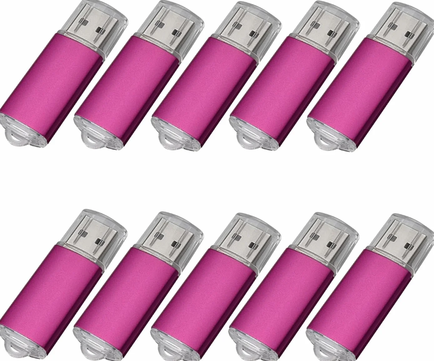 Paquete de 10 unidades flash USB de 32 GB, unidades USB 2.0, unidades flash a granel, 32 GB, pendrive, memoria USB con cremallera, 10 unidades, color rosa