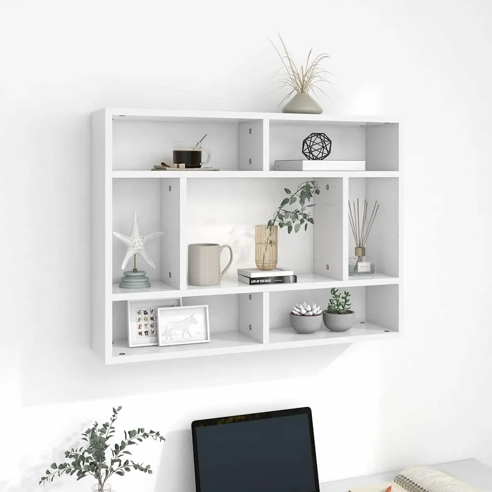 vidaXL Estantería de Pared Flotante Madera Contrachapada Blanco 75x16x55 cm