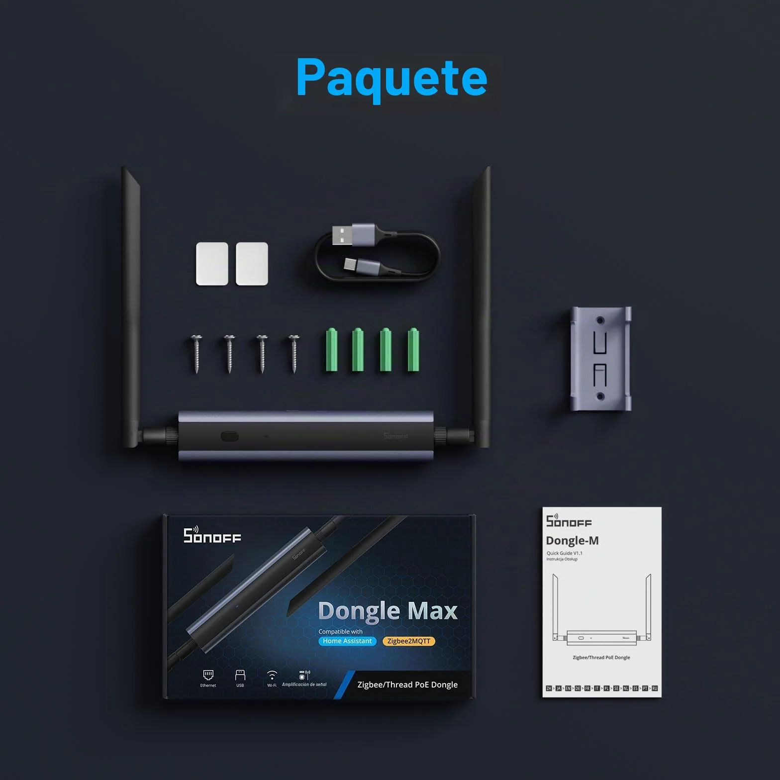 SONOFF Zigbee/Thread PoE Dongle MAX, Compatible con Ethernet, Wi-Fi y USB, Gateway Zigbee con EFR32MG24&ESP32D0, Stick Zigbee para Home Assistant o Zigbee2MQTT