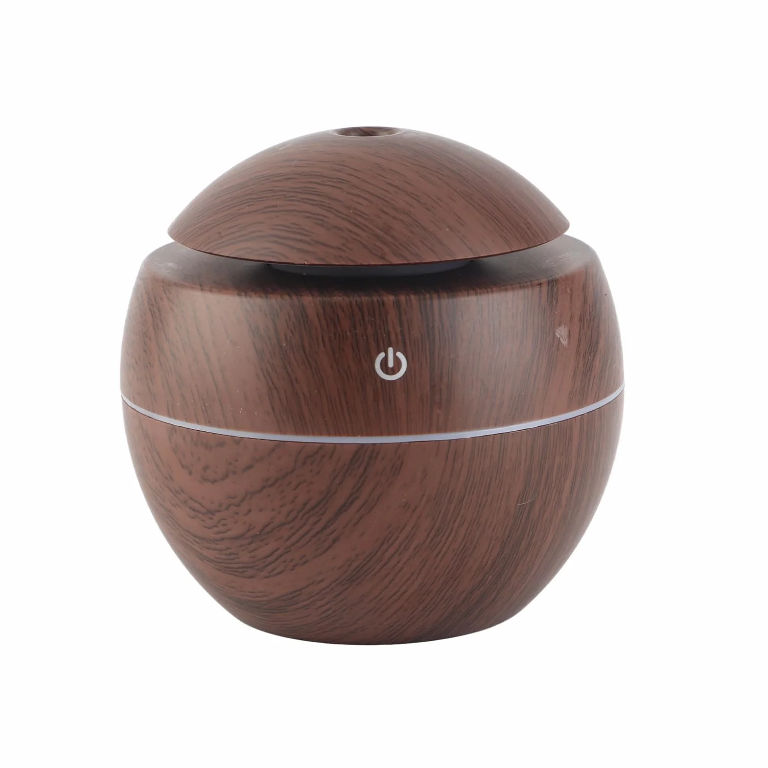 Humidificador y purificador de aire ultrasónico LED táctil alimentado por USB, color marrón, Marrón